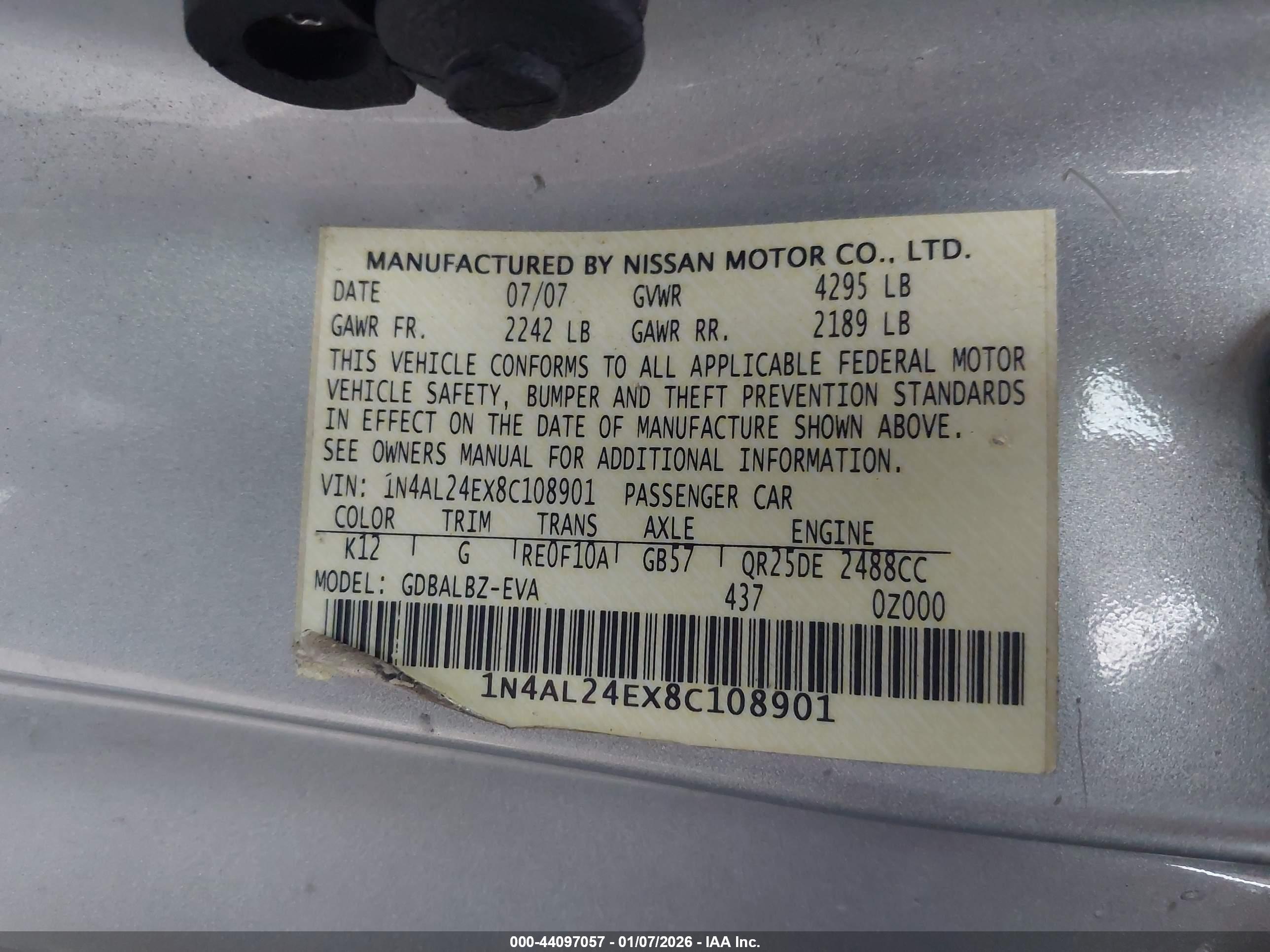 NISSAN ALTIMA image 9