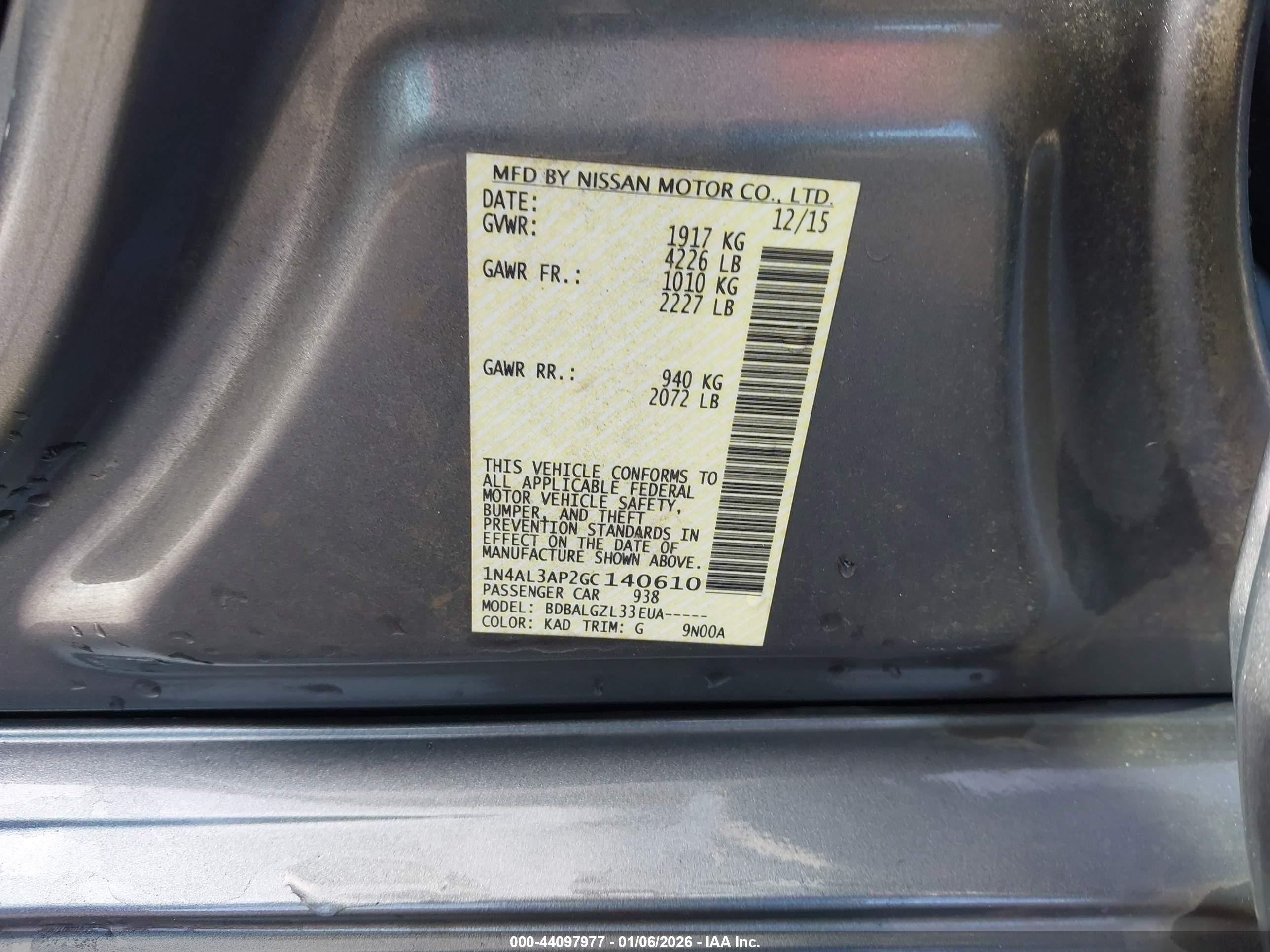 NISSAN ALTIMA image 9