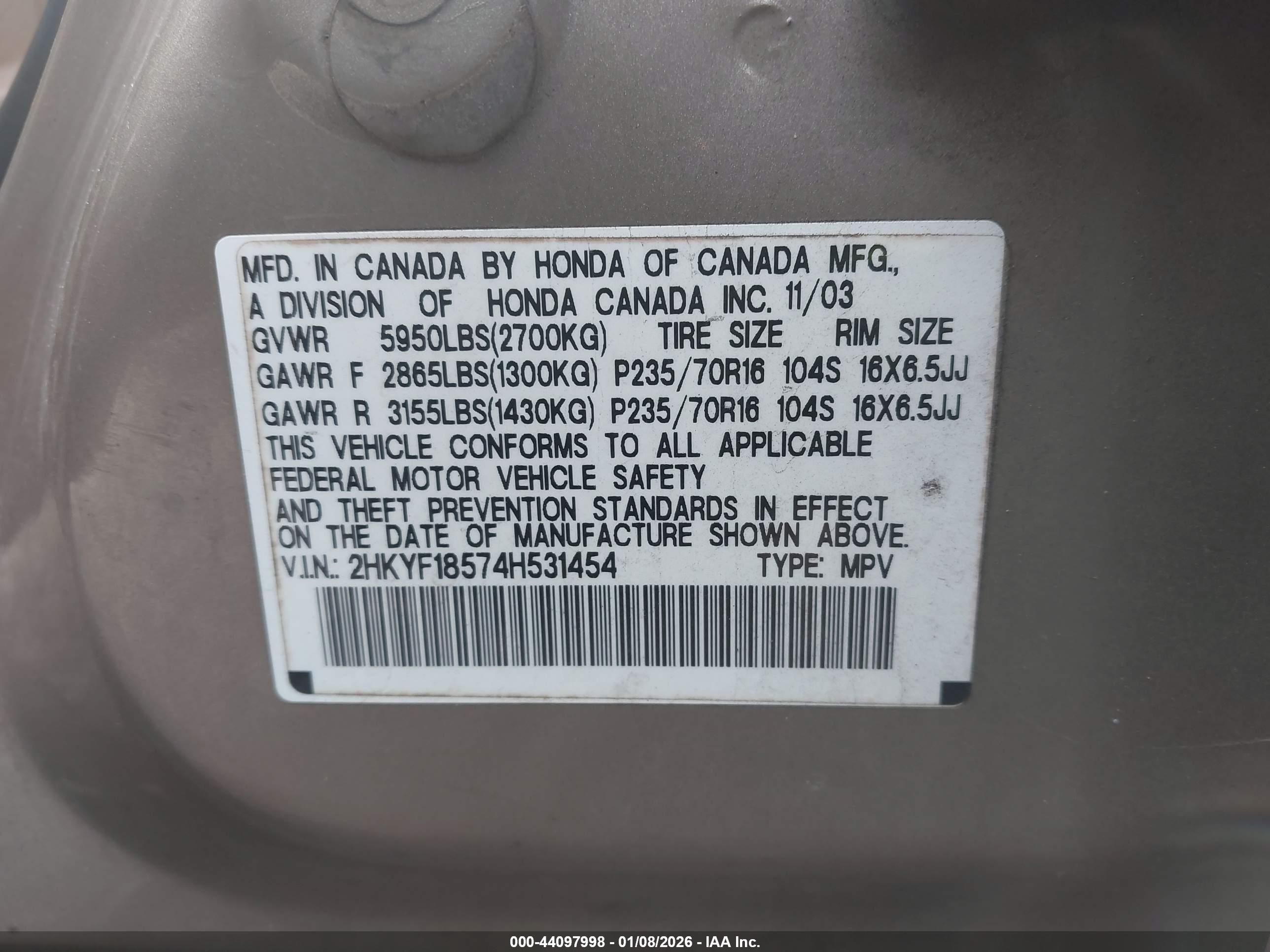 HONDA PILOT image 9