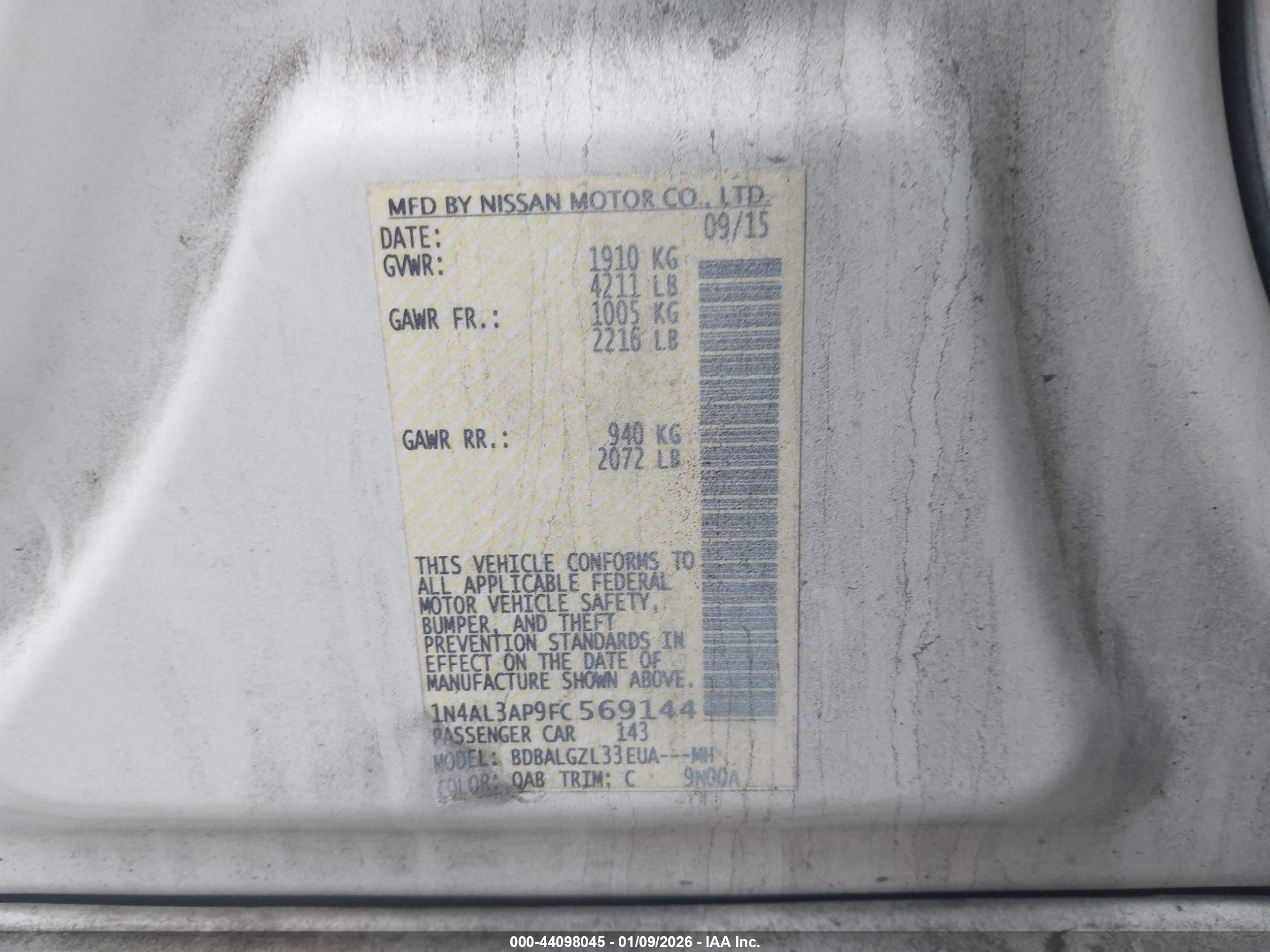 NISSAN ALTIMA image 9