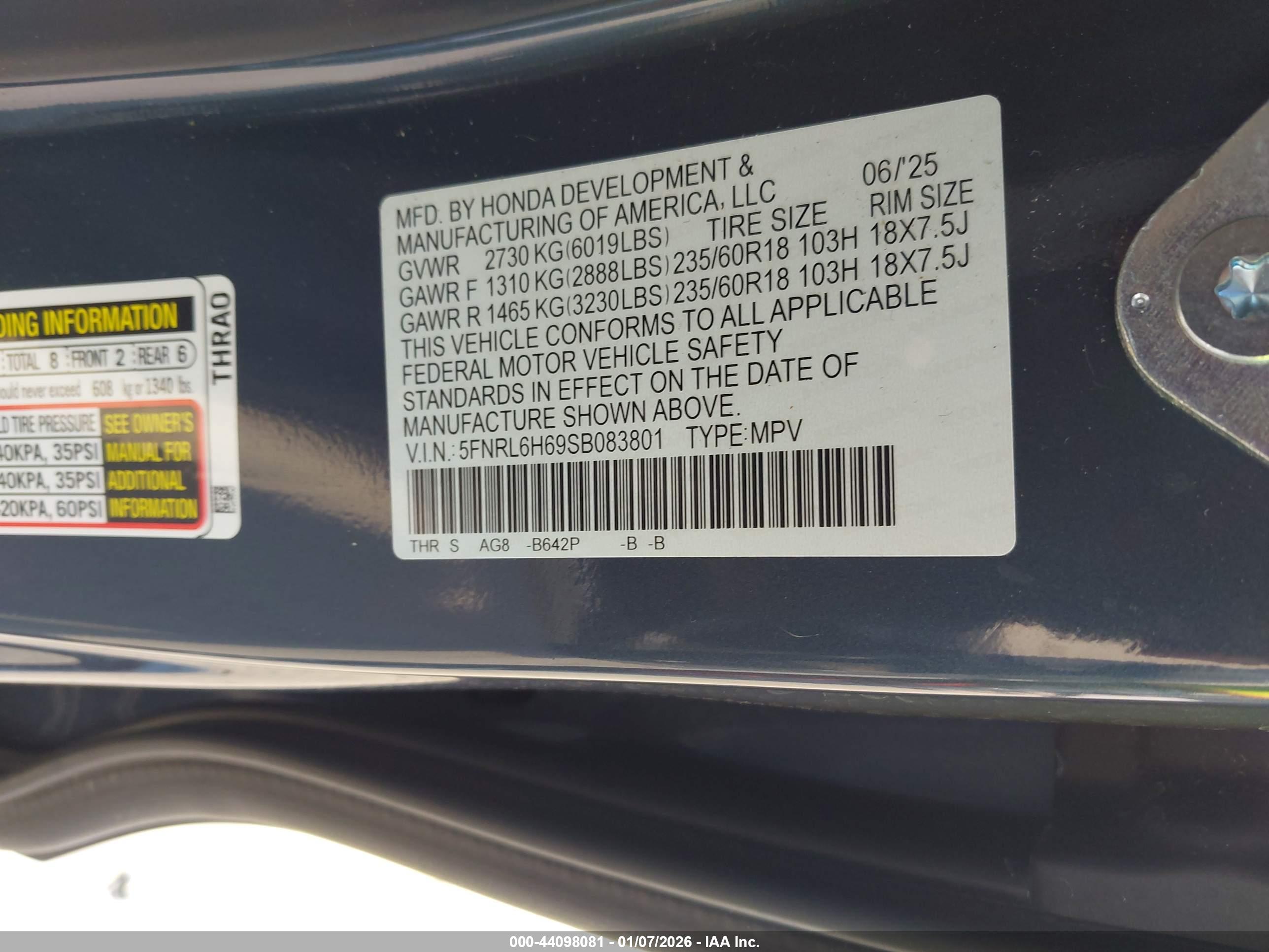 HONDA ODYSSEY image 9