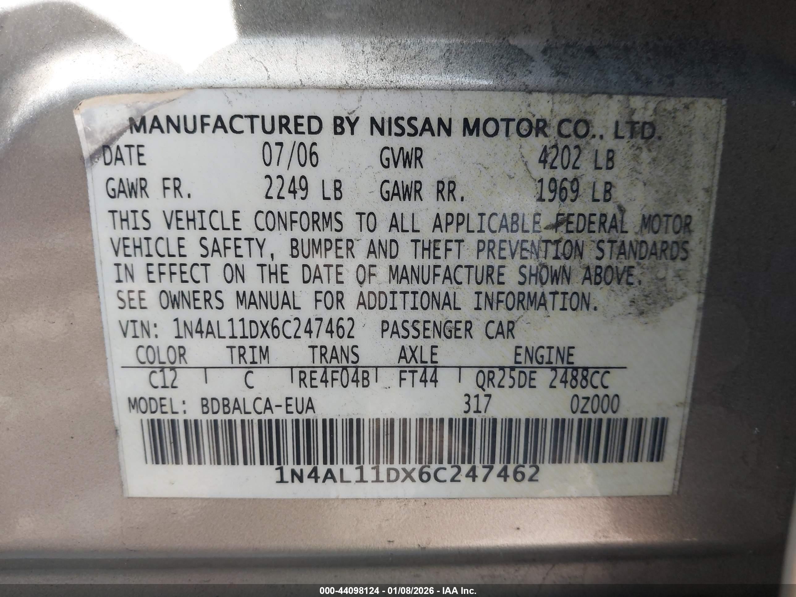 NISSAN ALTIMA image 9