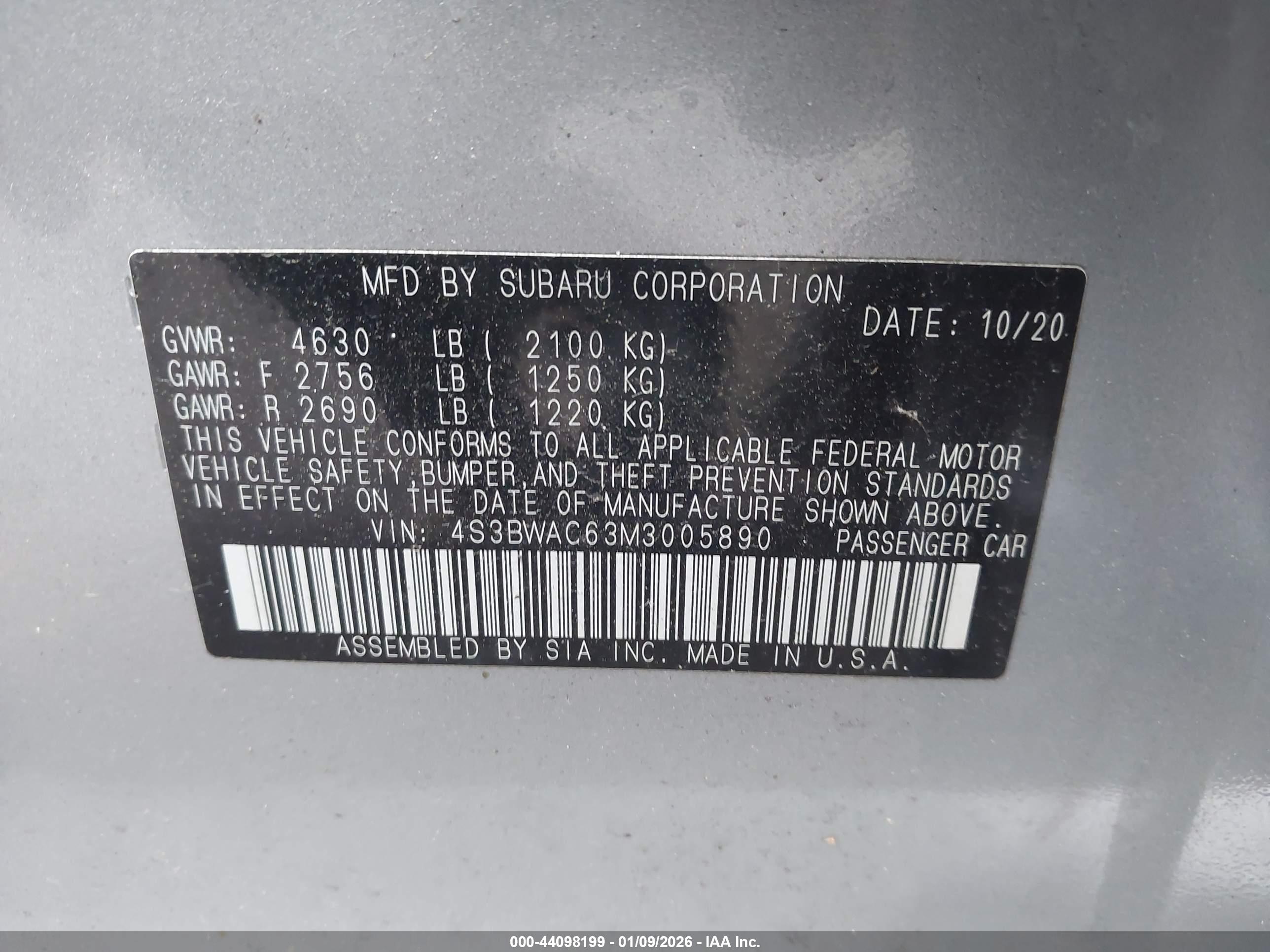SUBARU LEGACY image 9