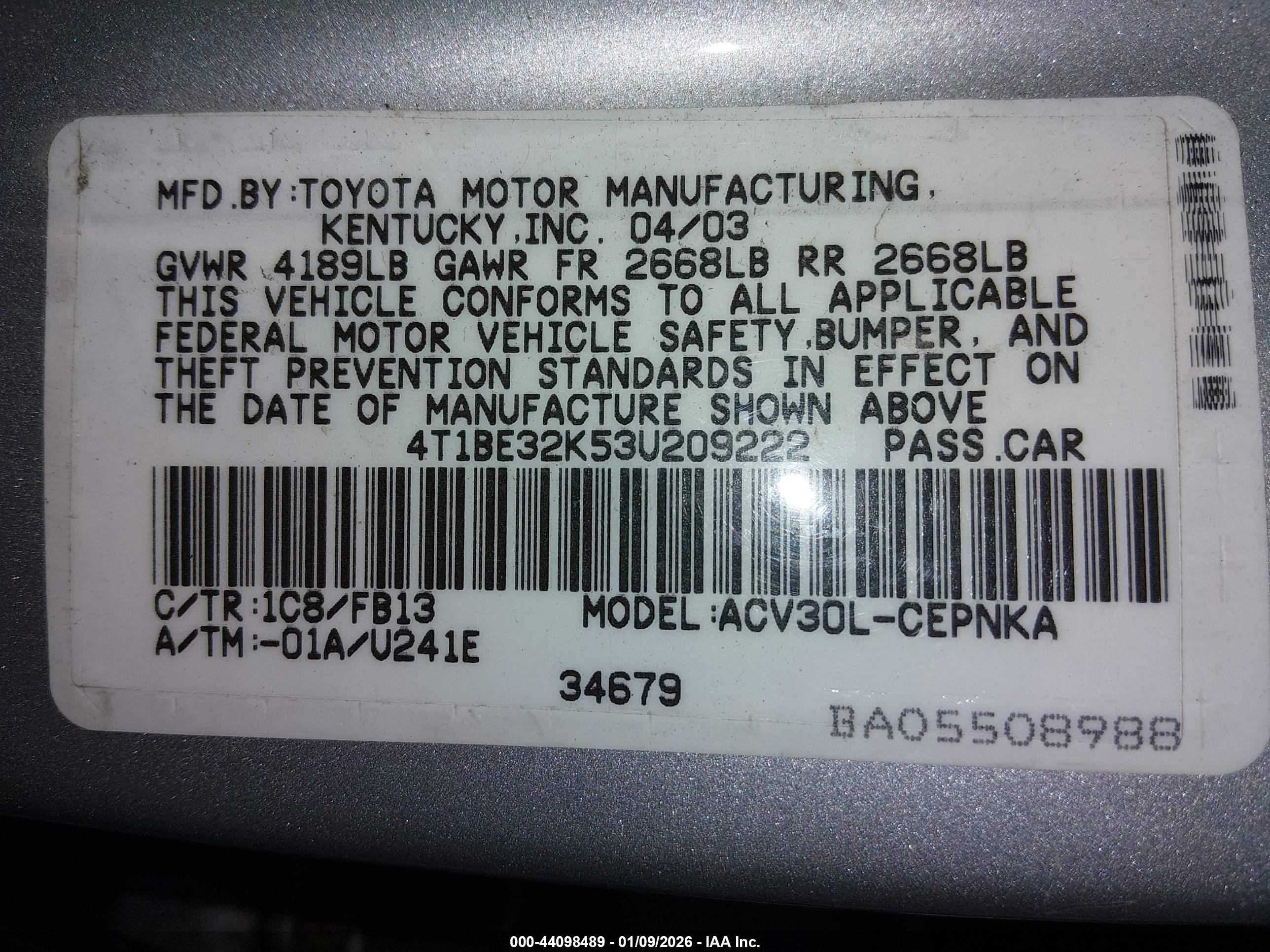 TOYOTA CAMRY image 9