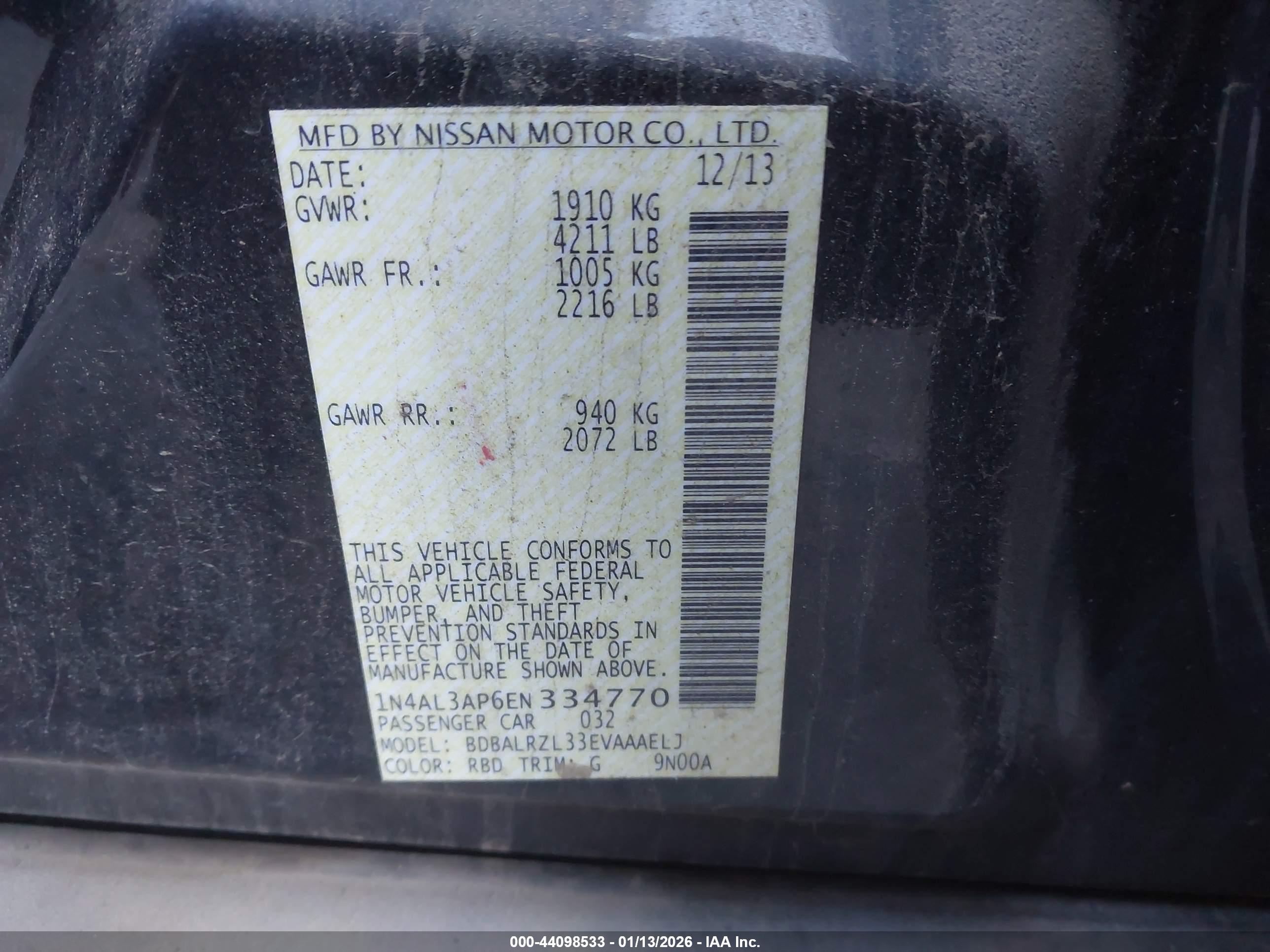 NISSAN ALTIMA image 9