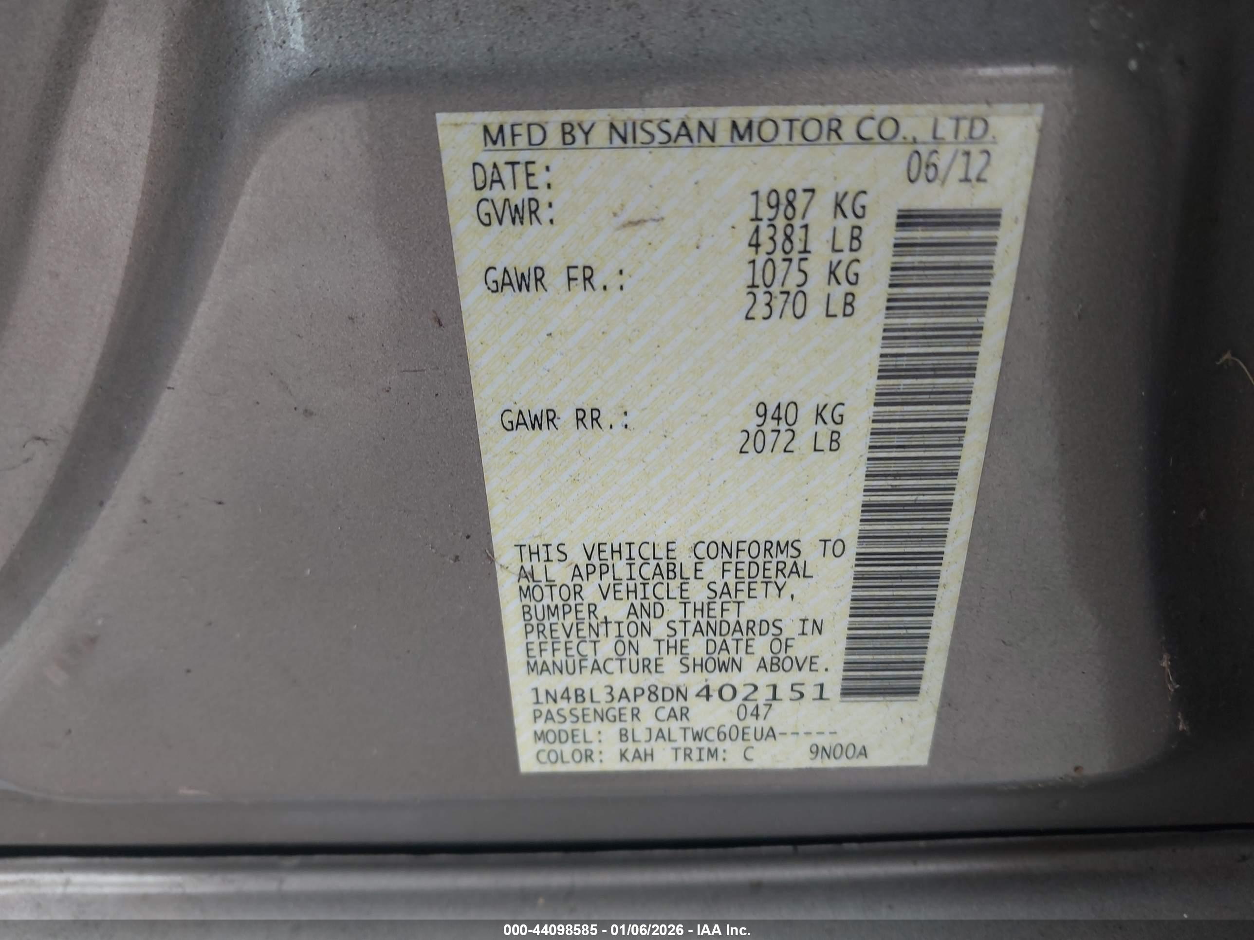 NISSAN ALTIMA image 9
