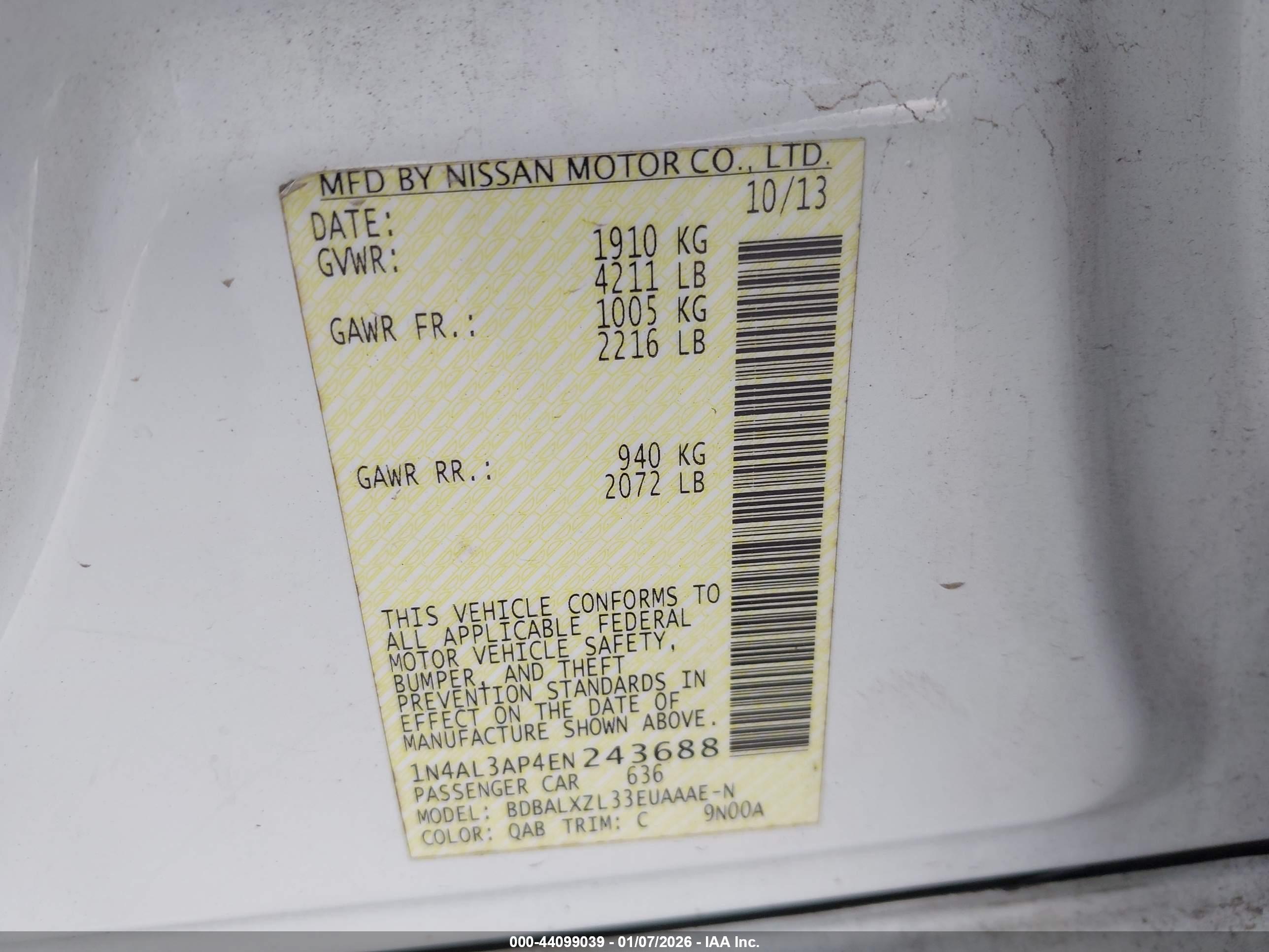 NISSAN ALTIMA image 9