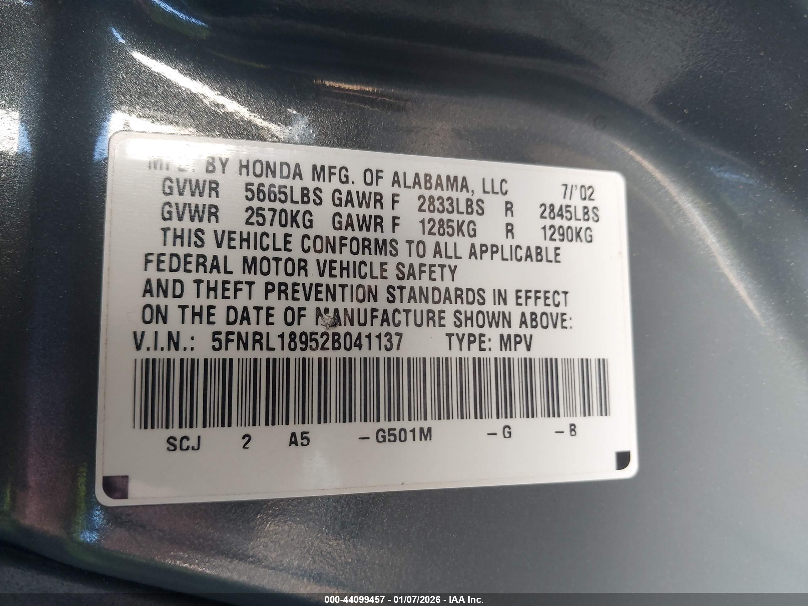 HONDA ODYSSEY image 9