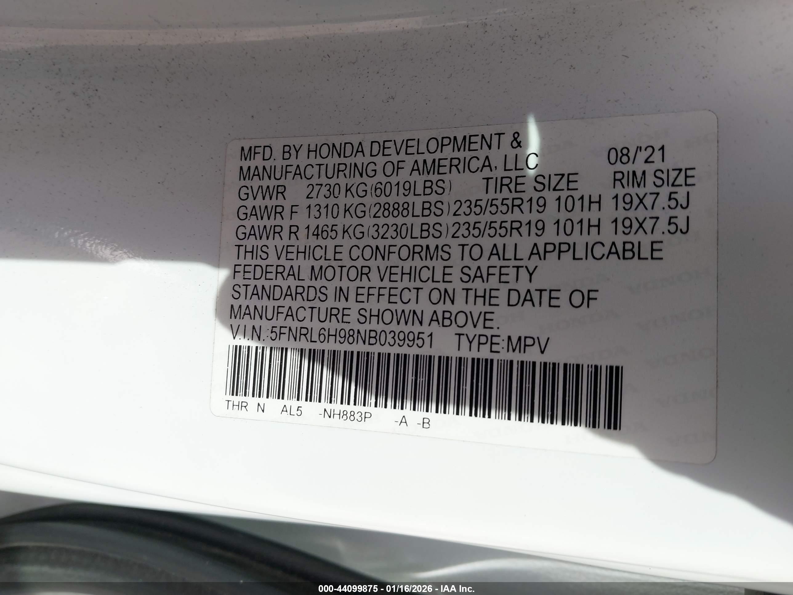 HONDA ODYSSEY image 9