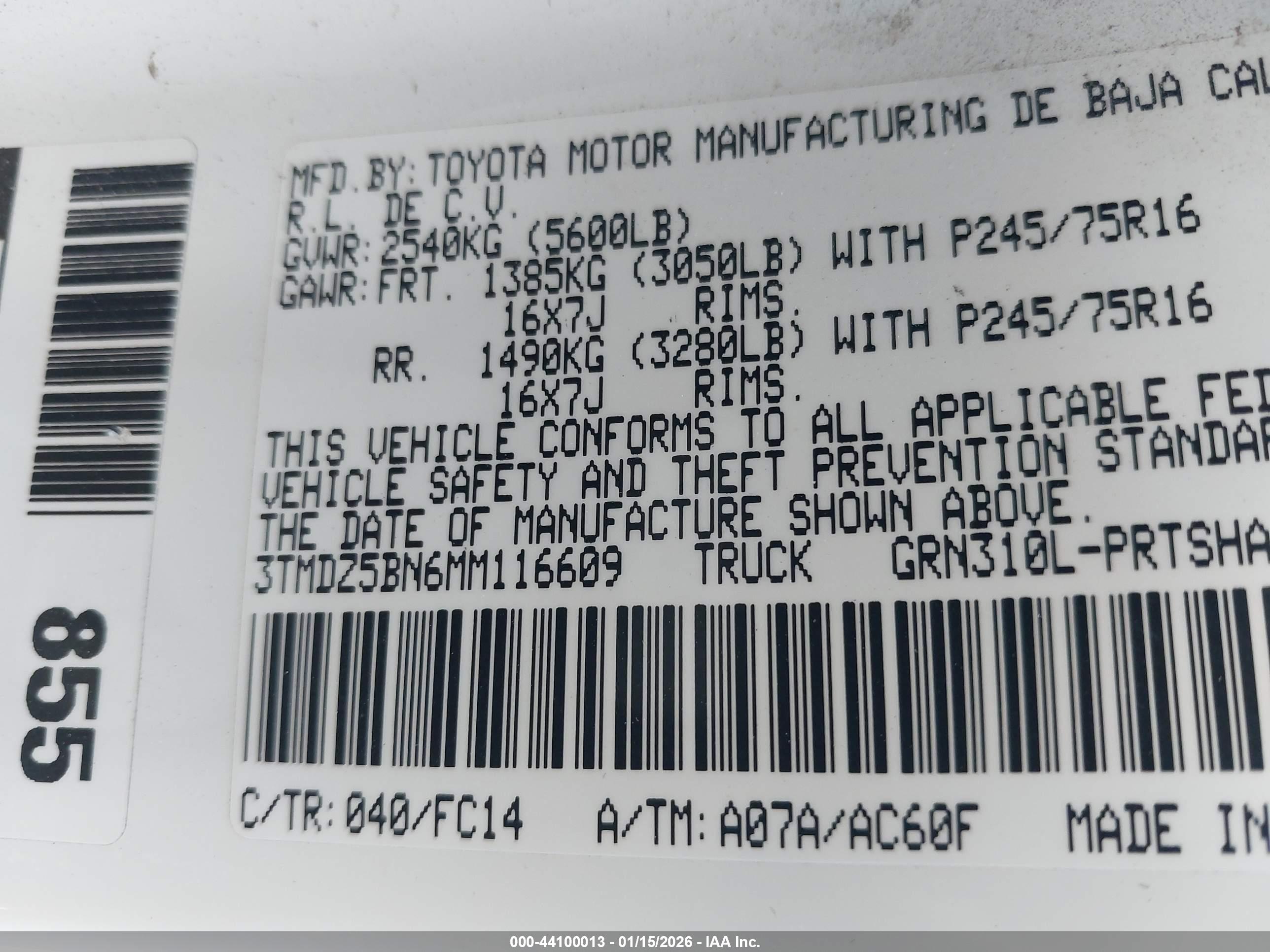 TOYOTA TACOMA image 9