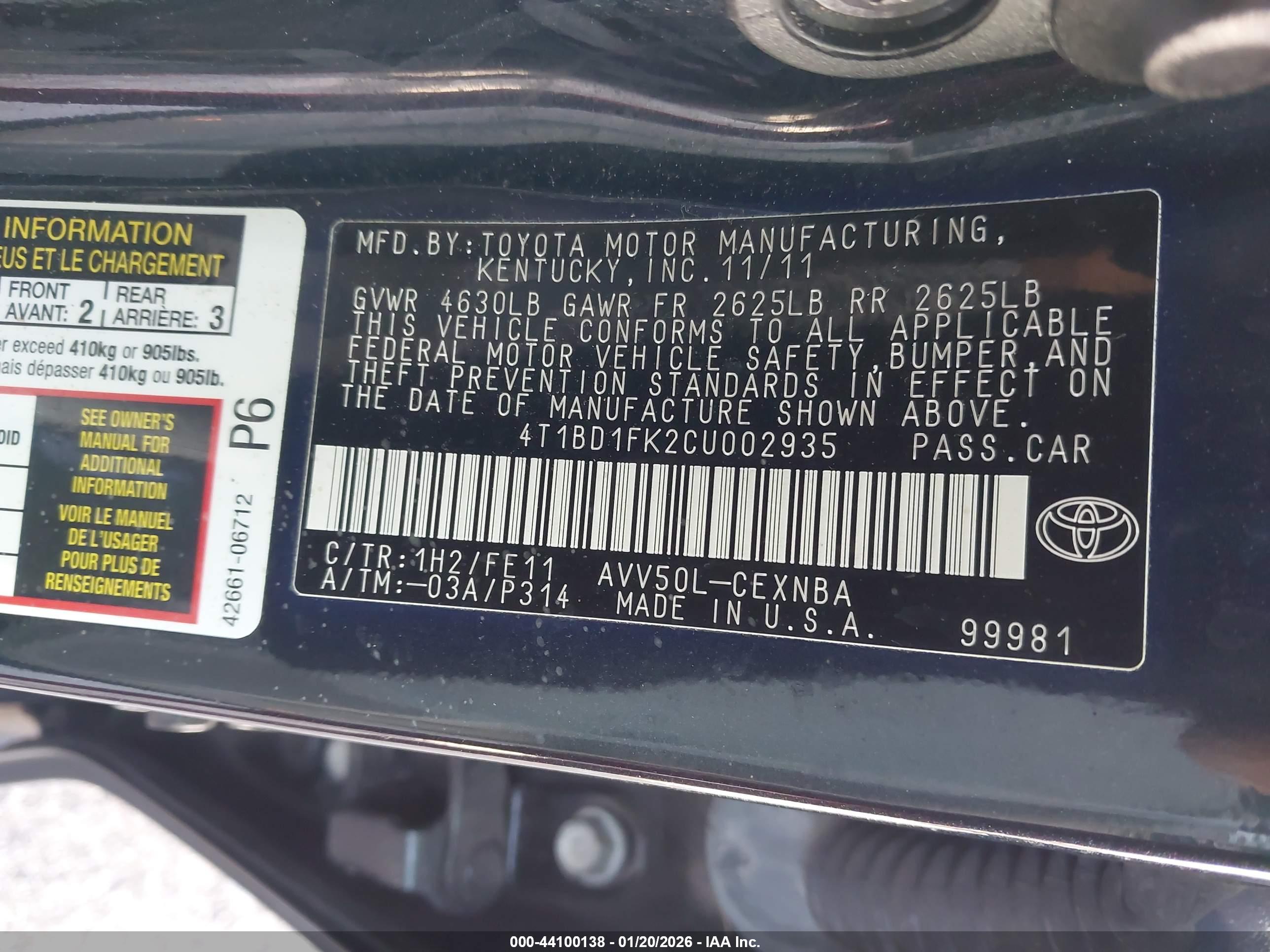 TOYOTA CAMRY image 9