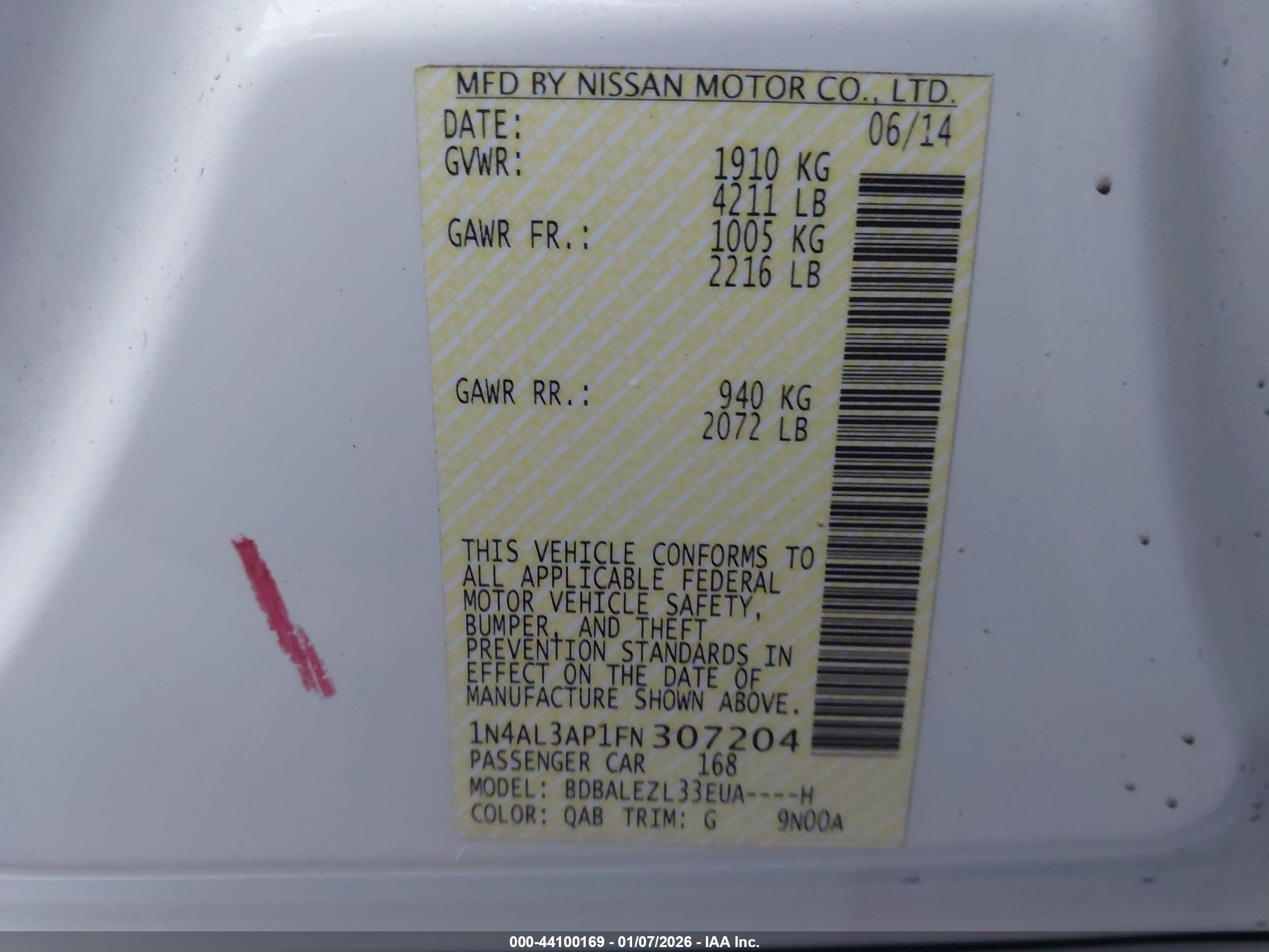 NISSAN ALTIMA image 9