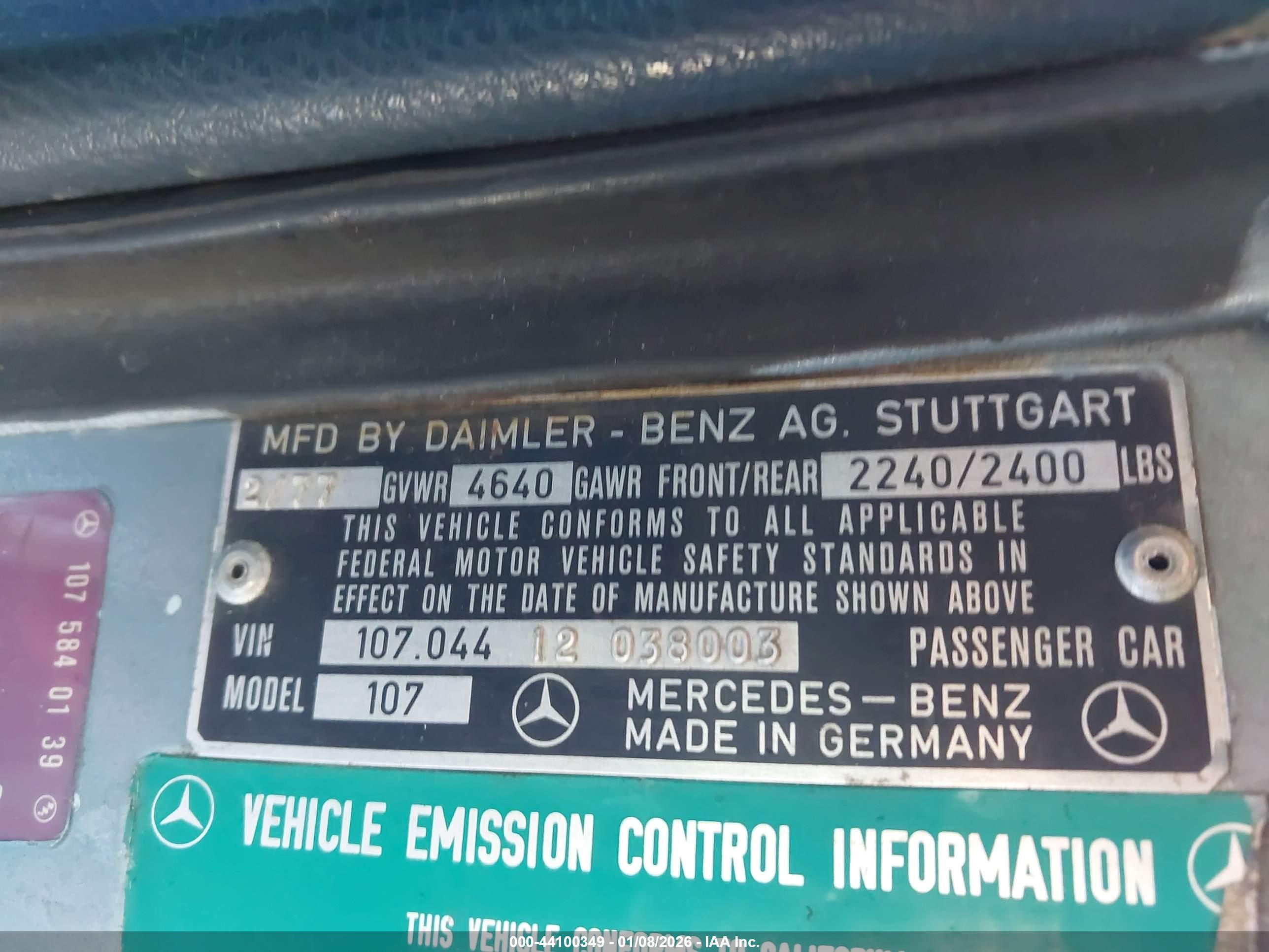 MERCEDES 450SL image 9