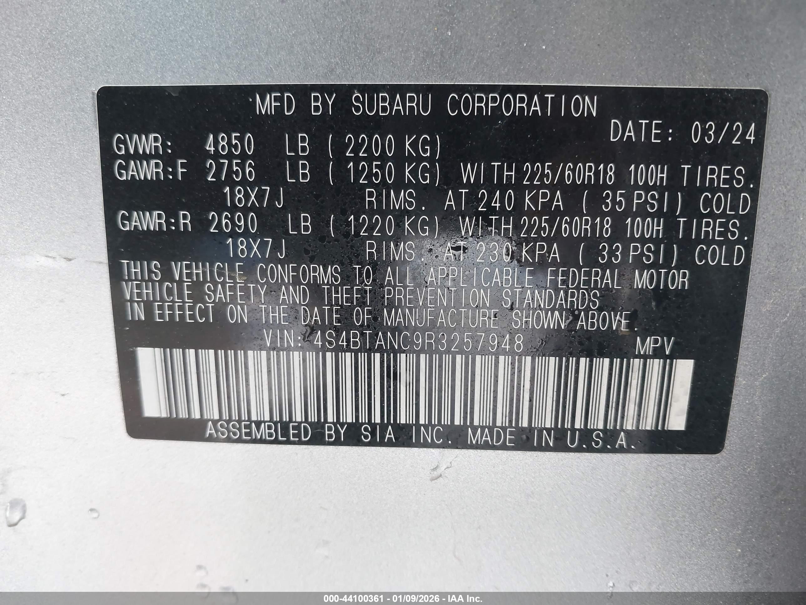 SUBARU OUTBACK image 9