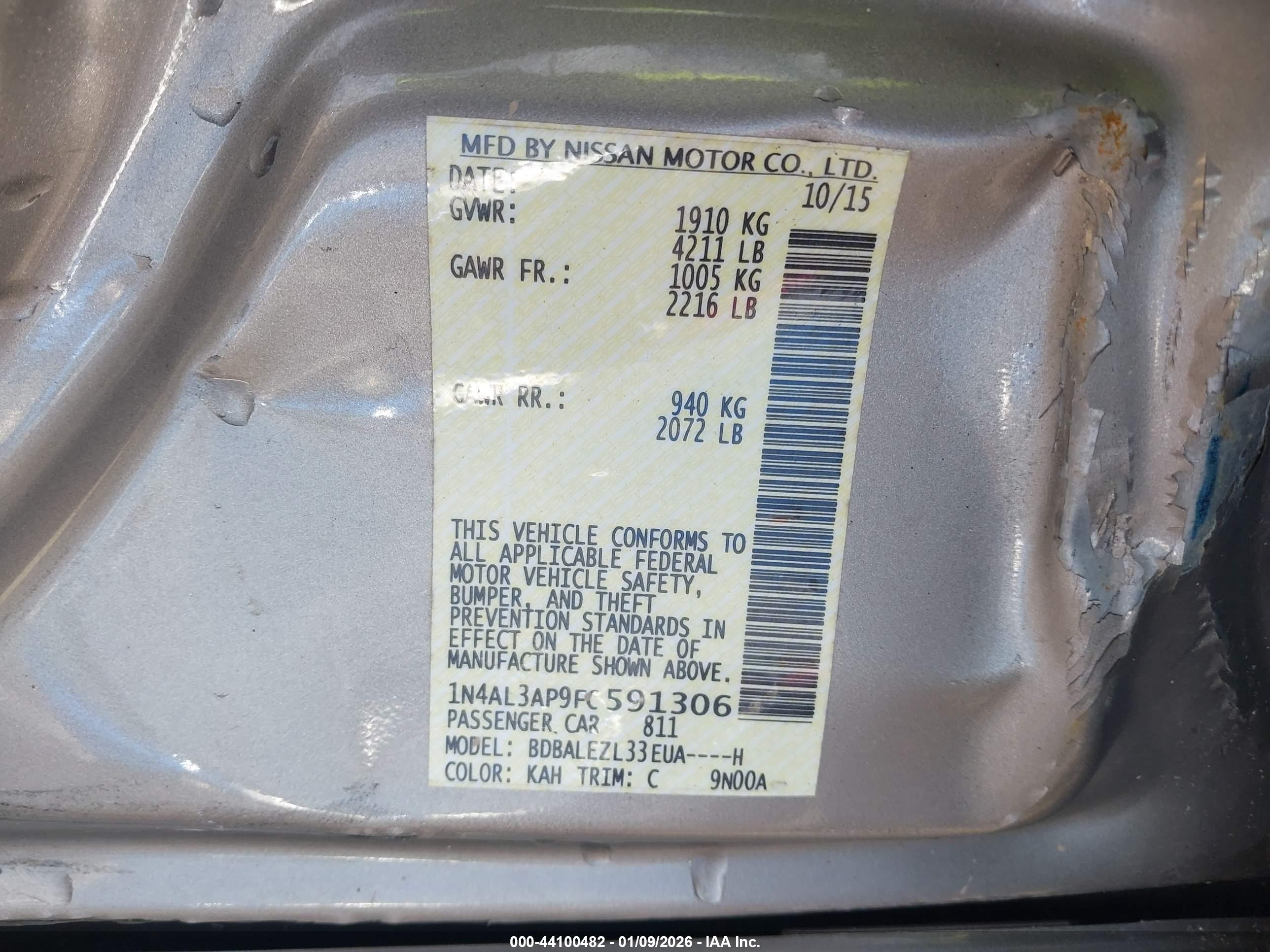 NISSAN ALTIMA image 9