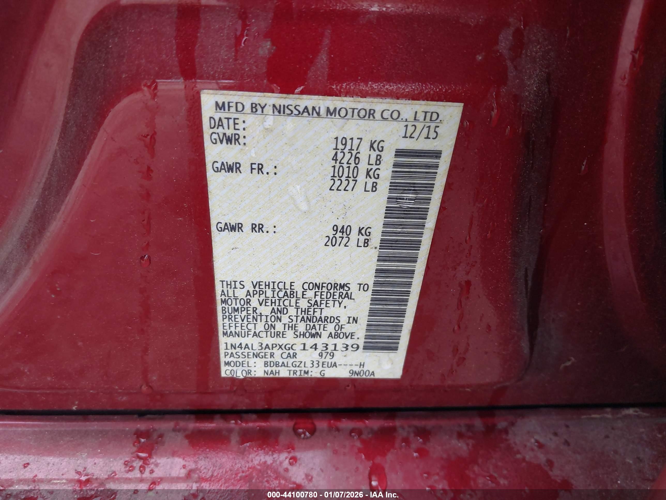 NISSAN ALTIMA image 9