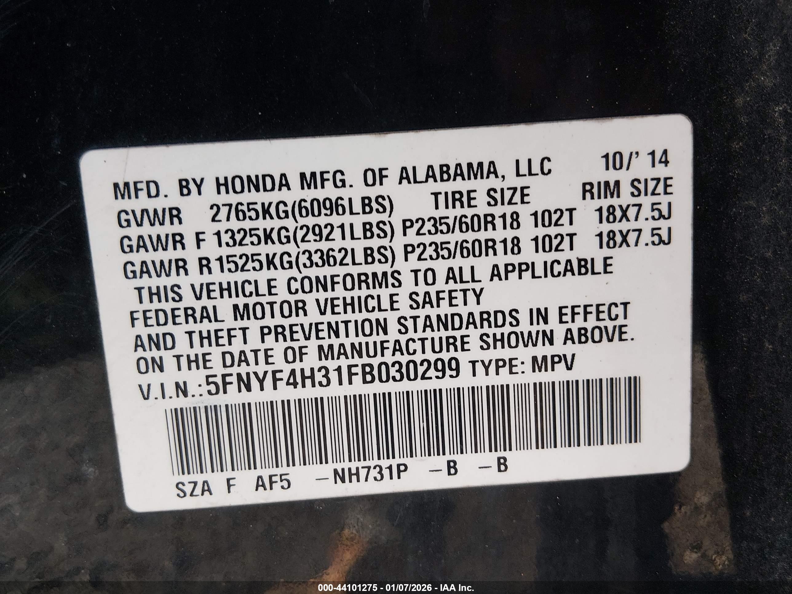 HONDA PILOT image 9