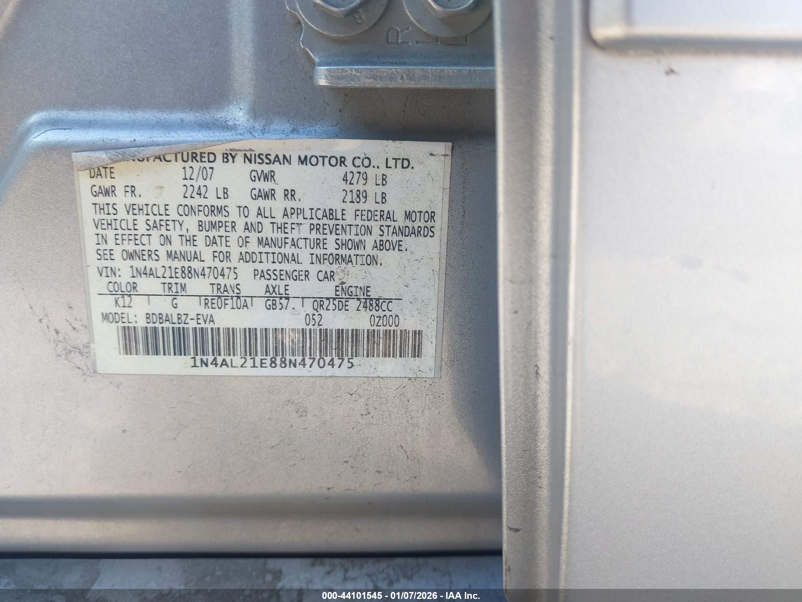 NISSAN ALTIMA image 9