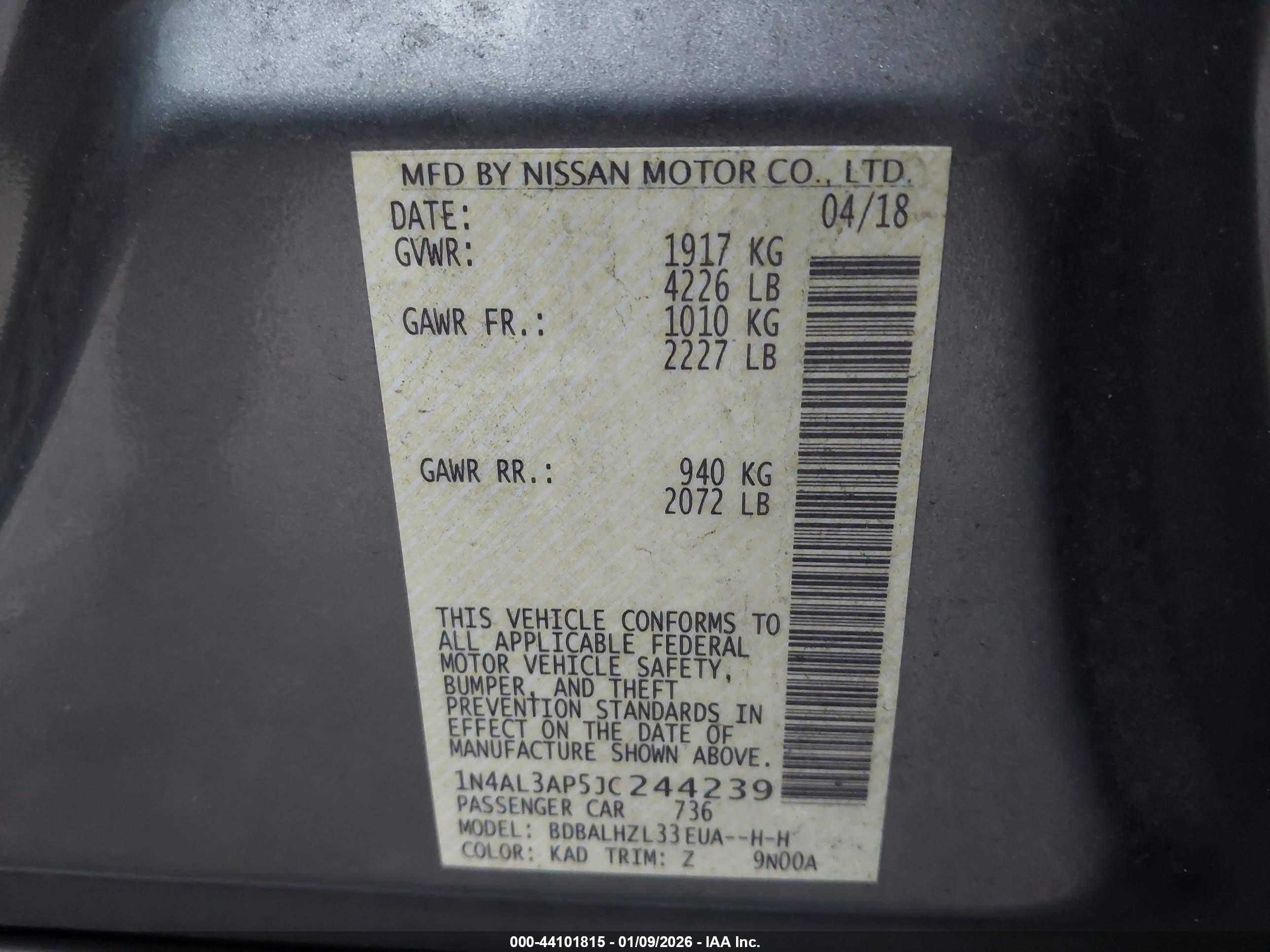 NISSAN ALTIMA image 9