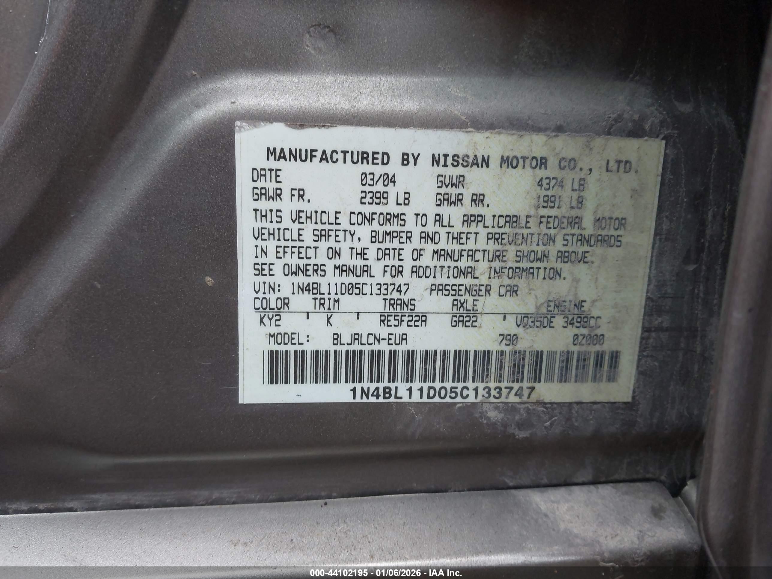 NISSAN ALTIMA image 9