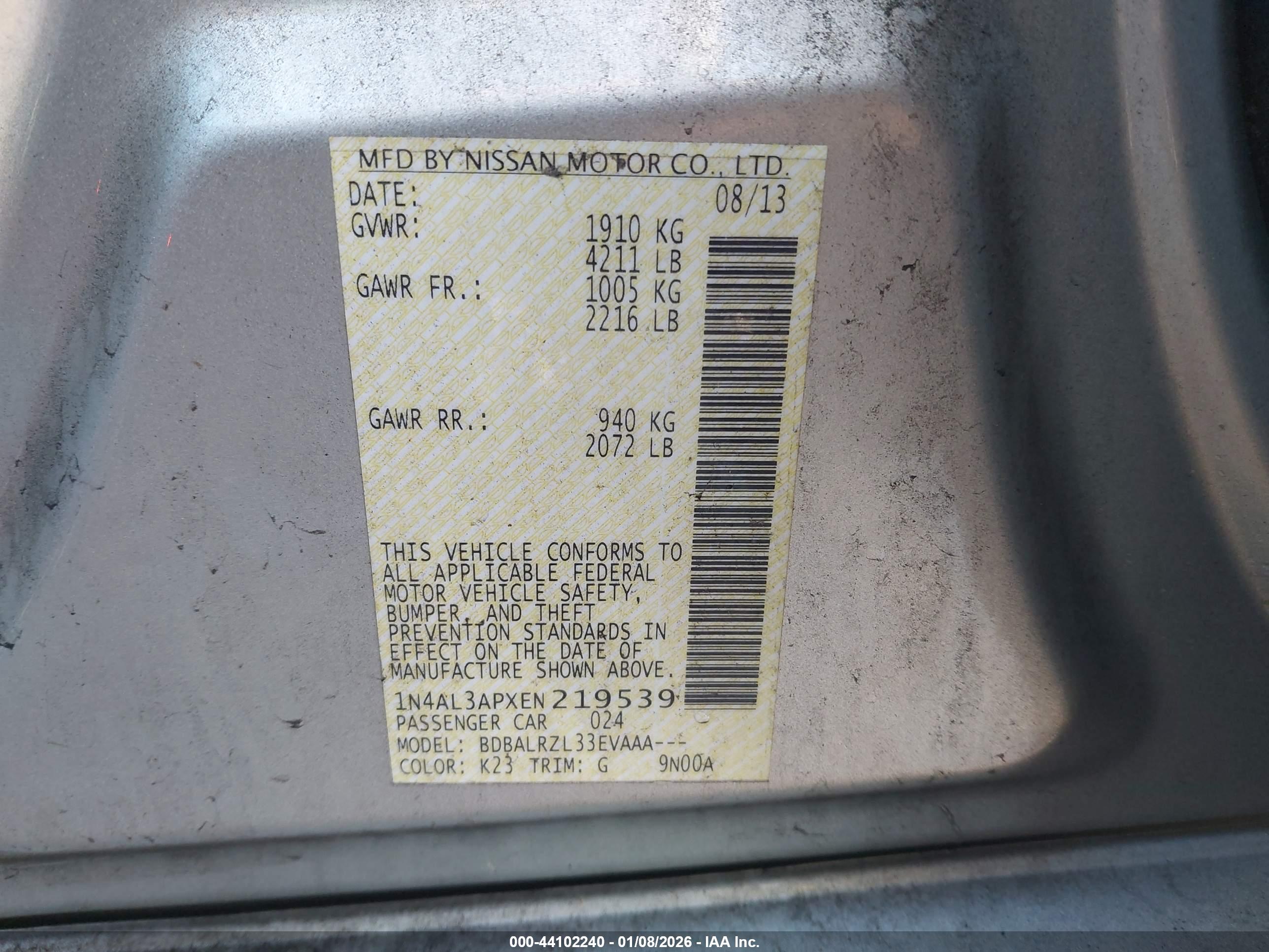 NISSAN ALTIMA image 9