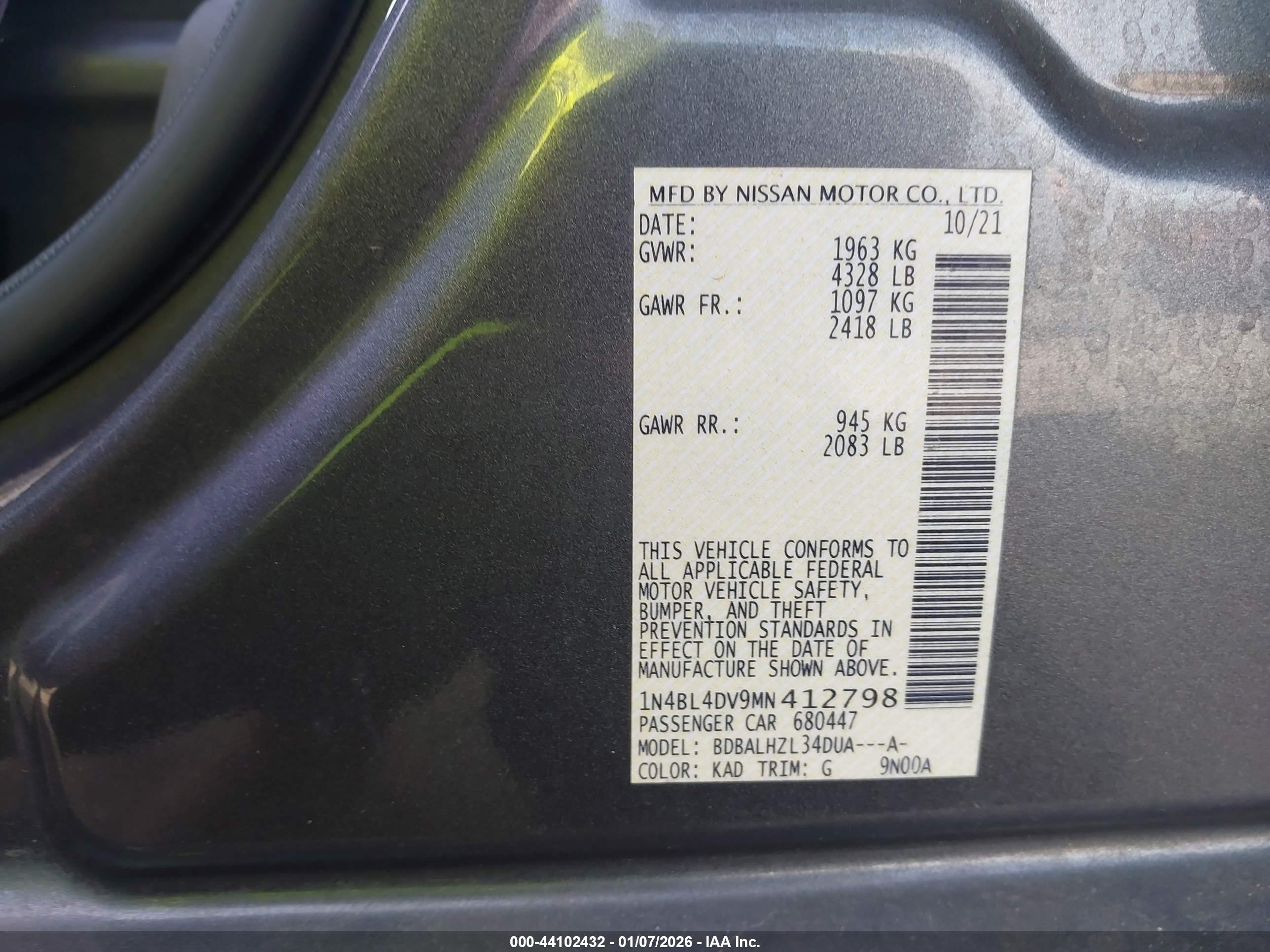 NISSAN ALTIMA image 9
