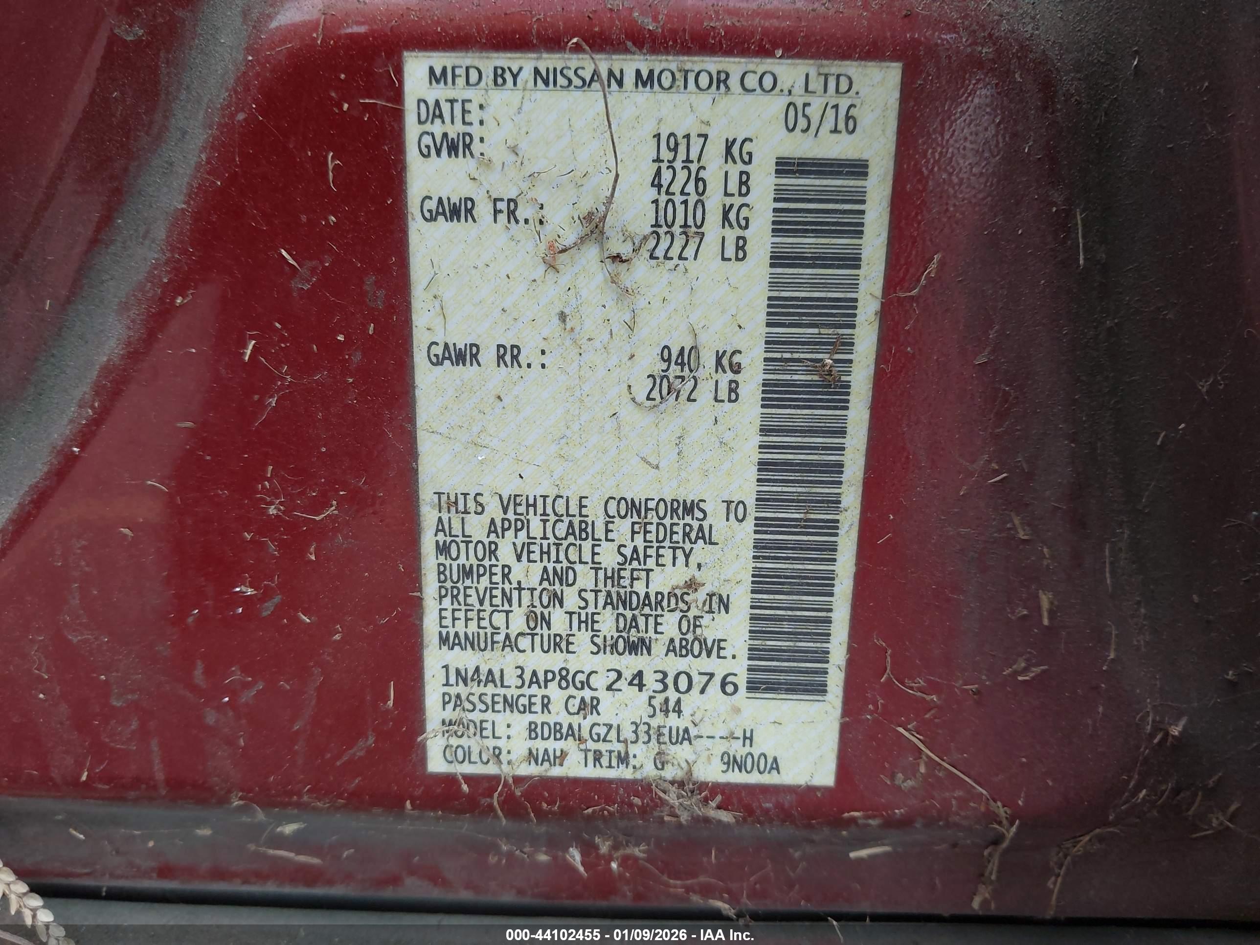 NISSAN ALTIMA image 9