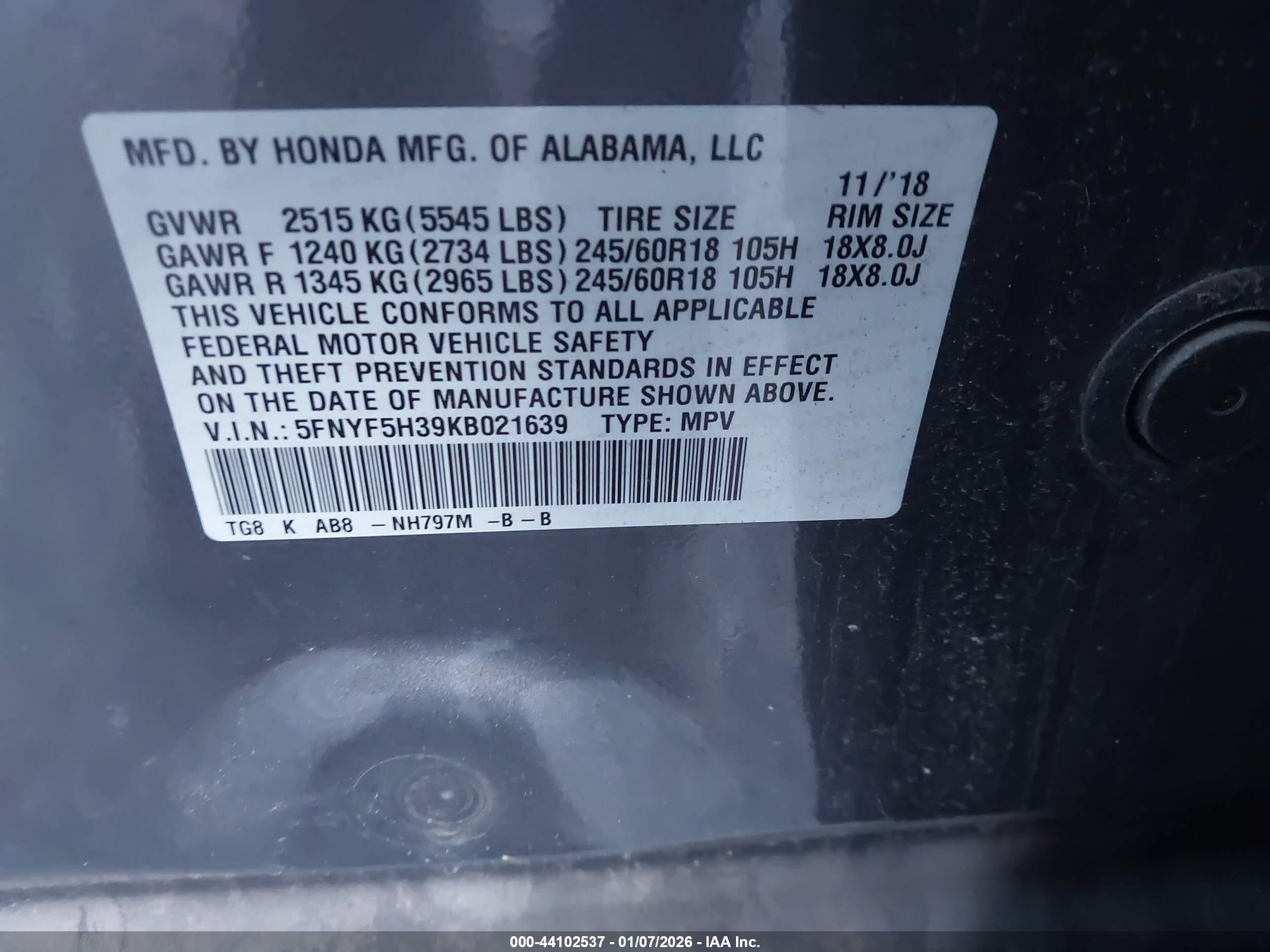 HONDA PILOT image 9