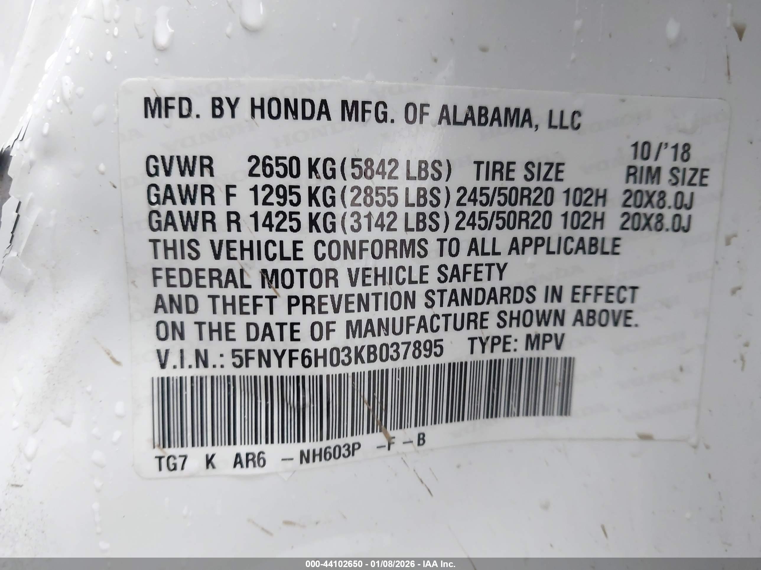 HONDA PILOT image 9