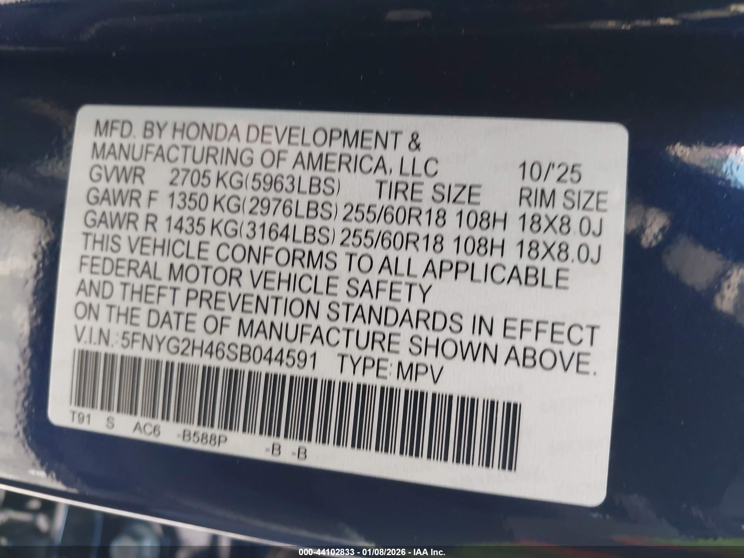 HONDA PILOT image 9