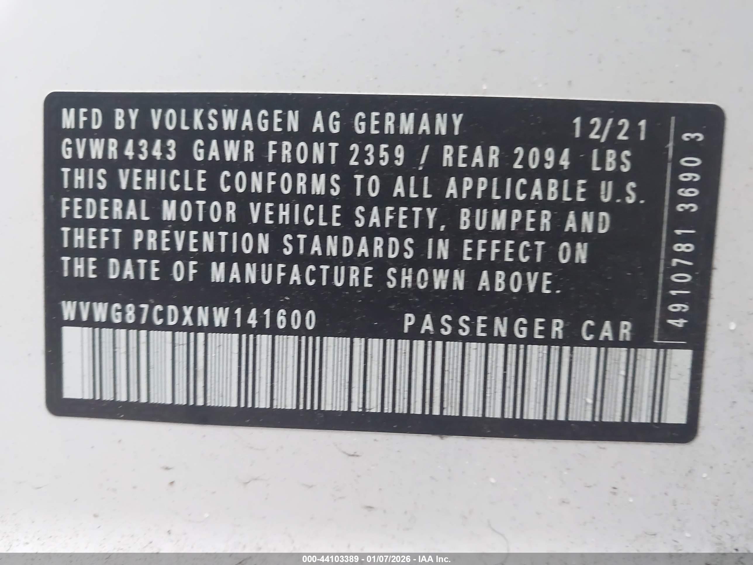VOLKSWAGEN GOLF image 9