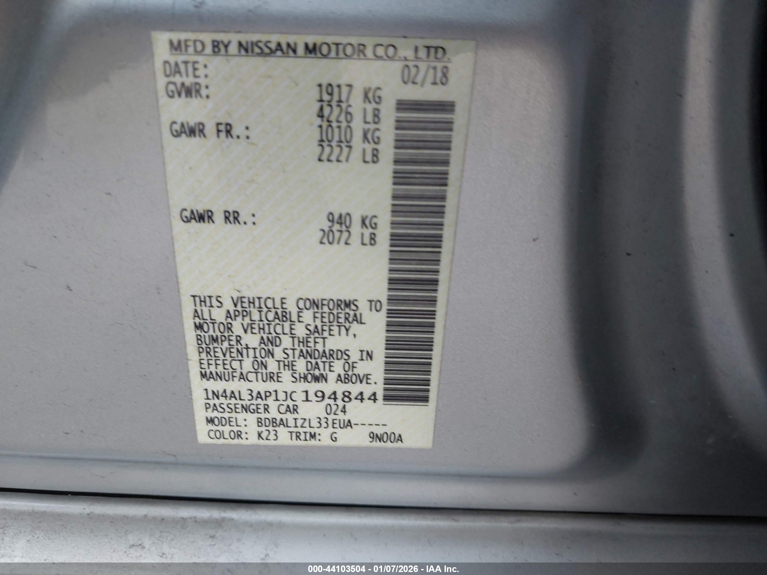 NISSAN ALTIMA image 9