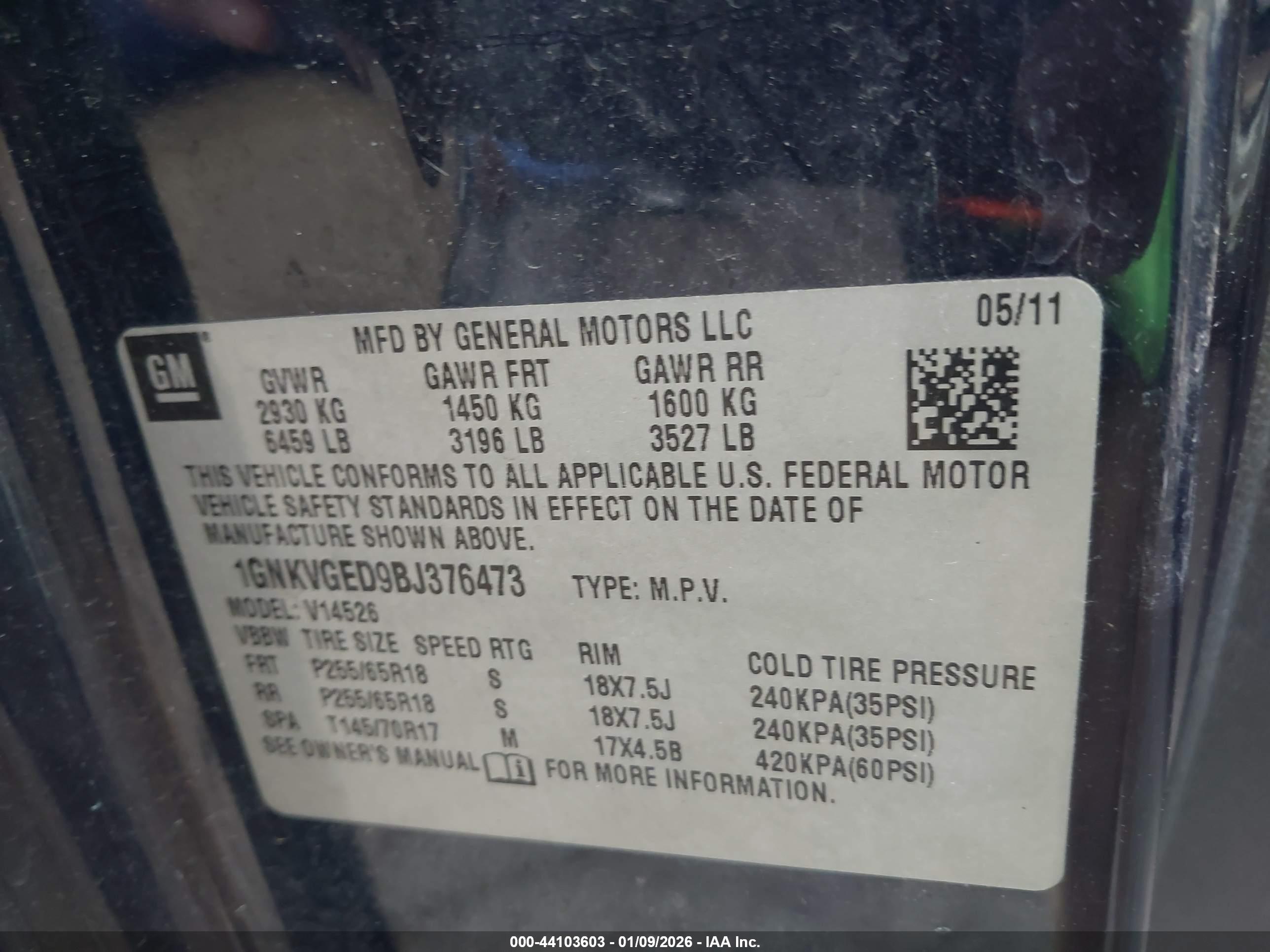 CHEVROLET TRAVERSE image 9