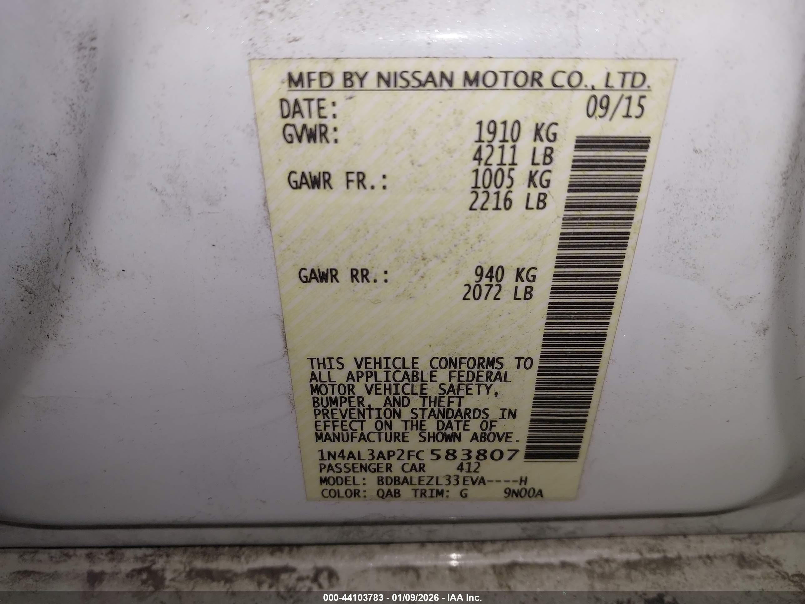 NISSAN ALTIMA image 9