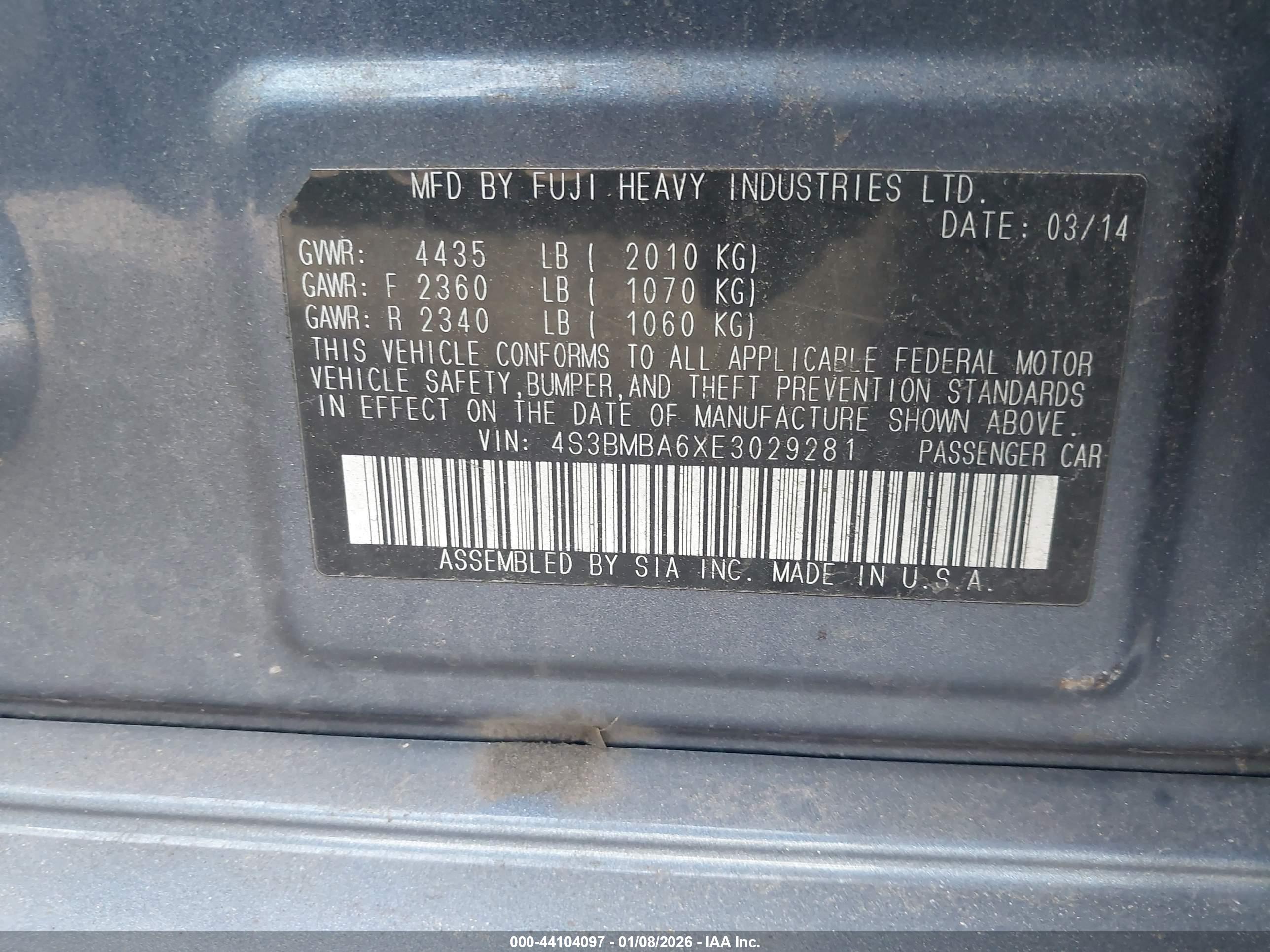 SUBARU LEGACY image 9