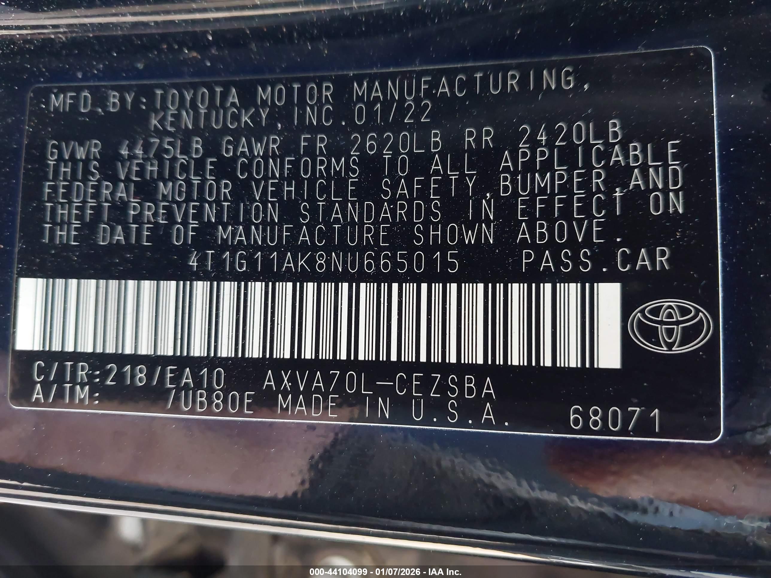TOYOTA CAMRY image 9