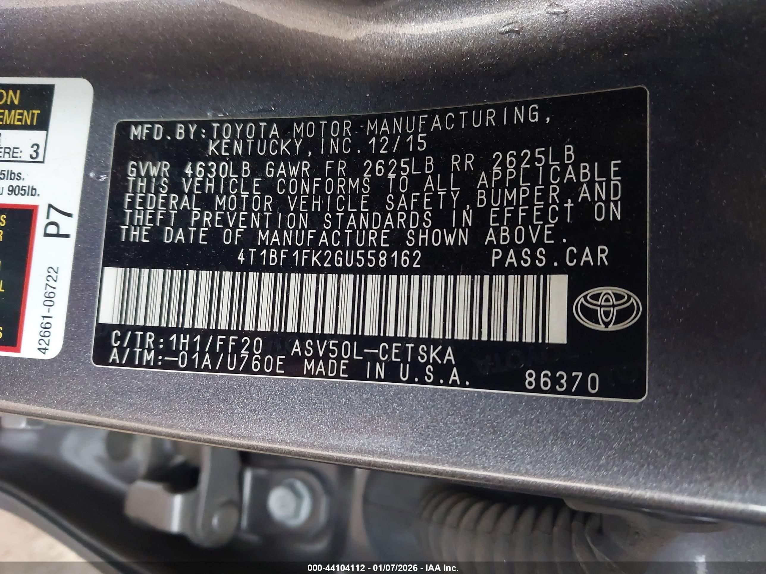 TOYOTA CAMRY image 9