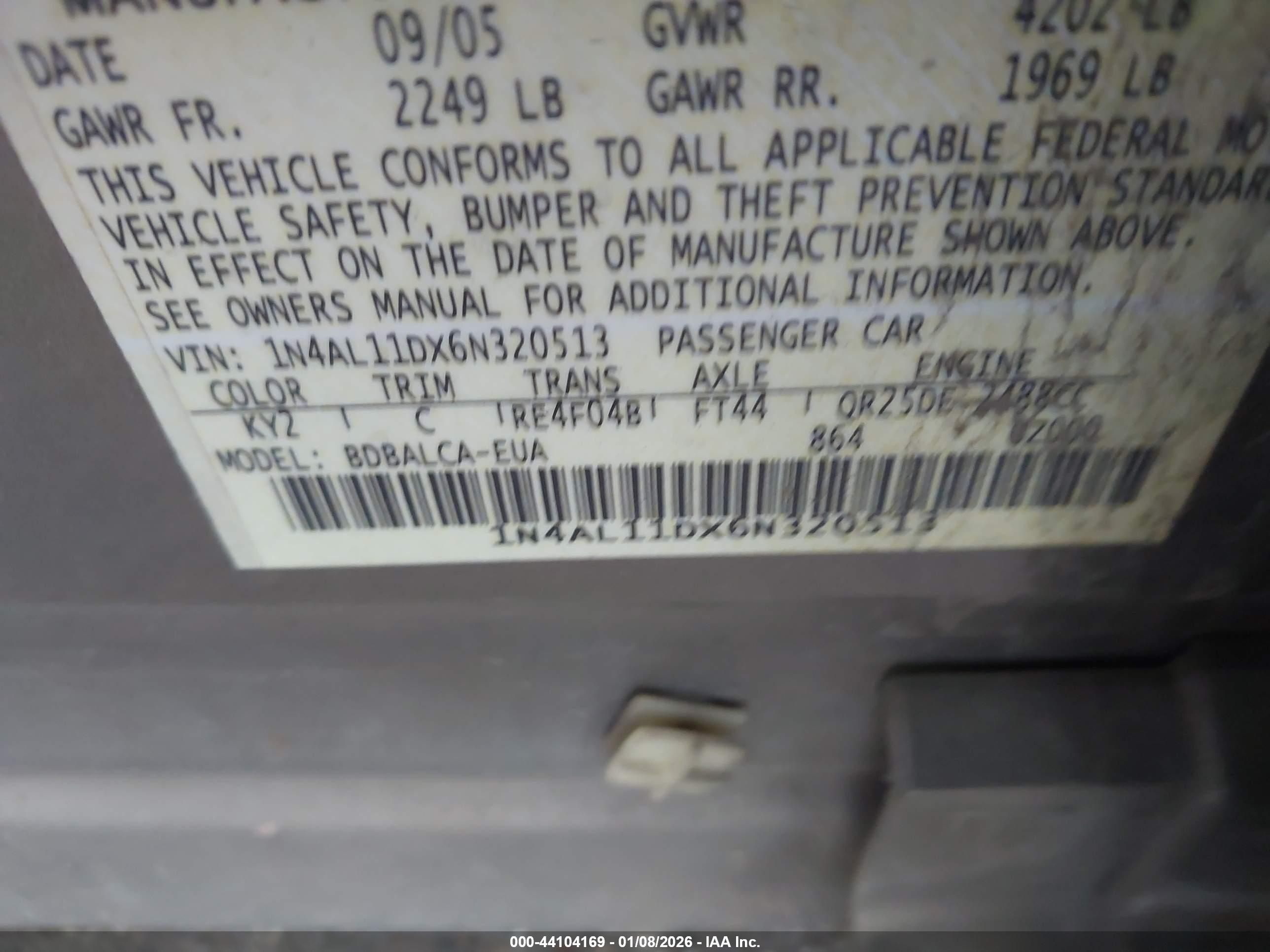 NISSAN ALTIMA image 9
