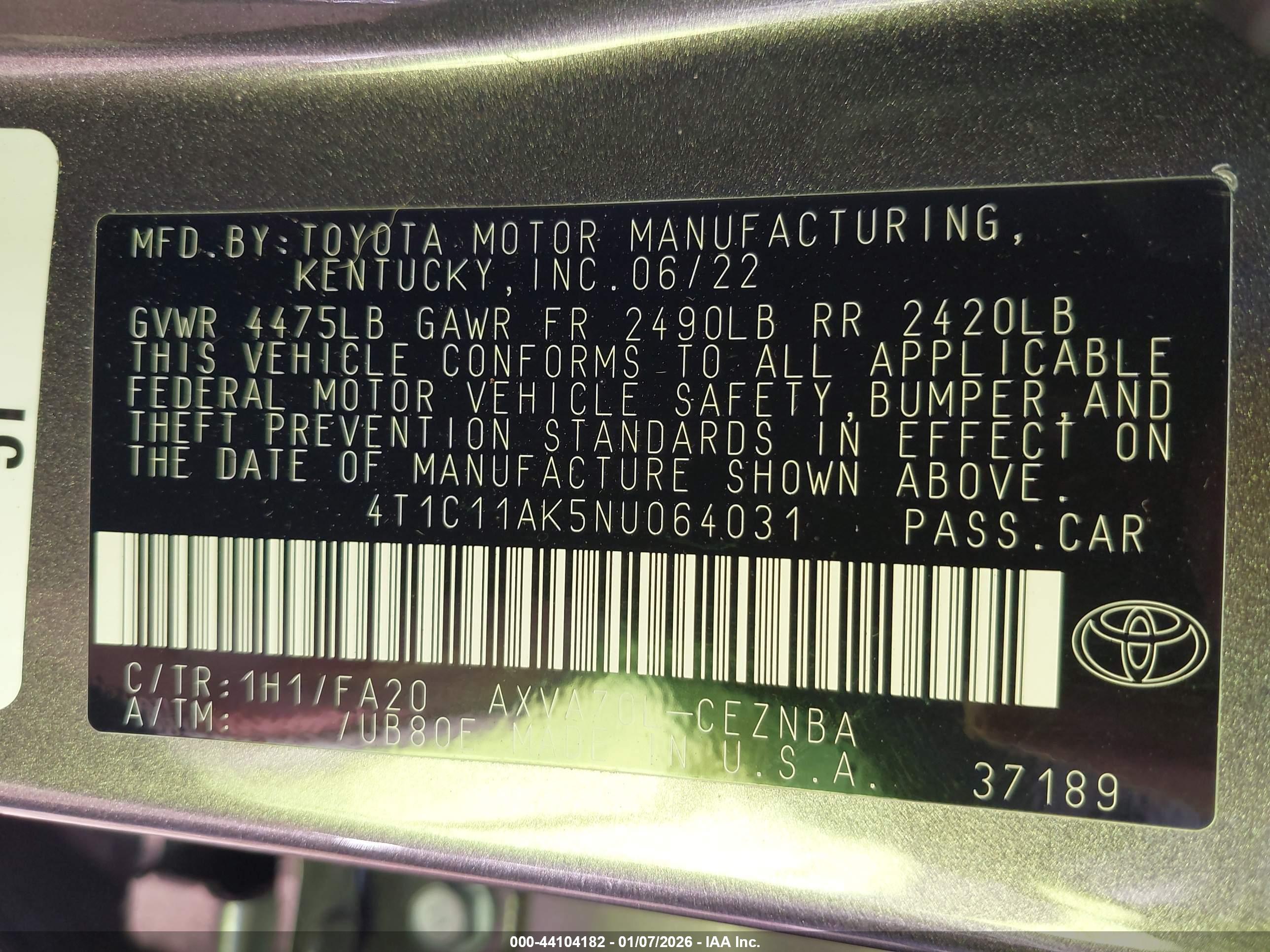 TOYOTA CAMRY image 9