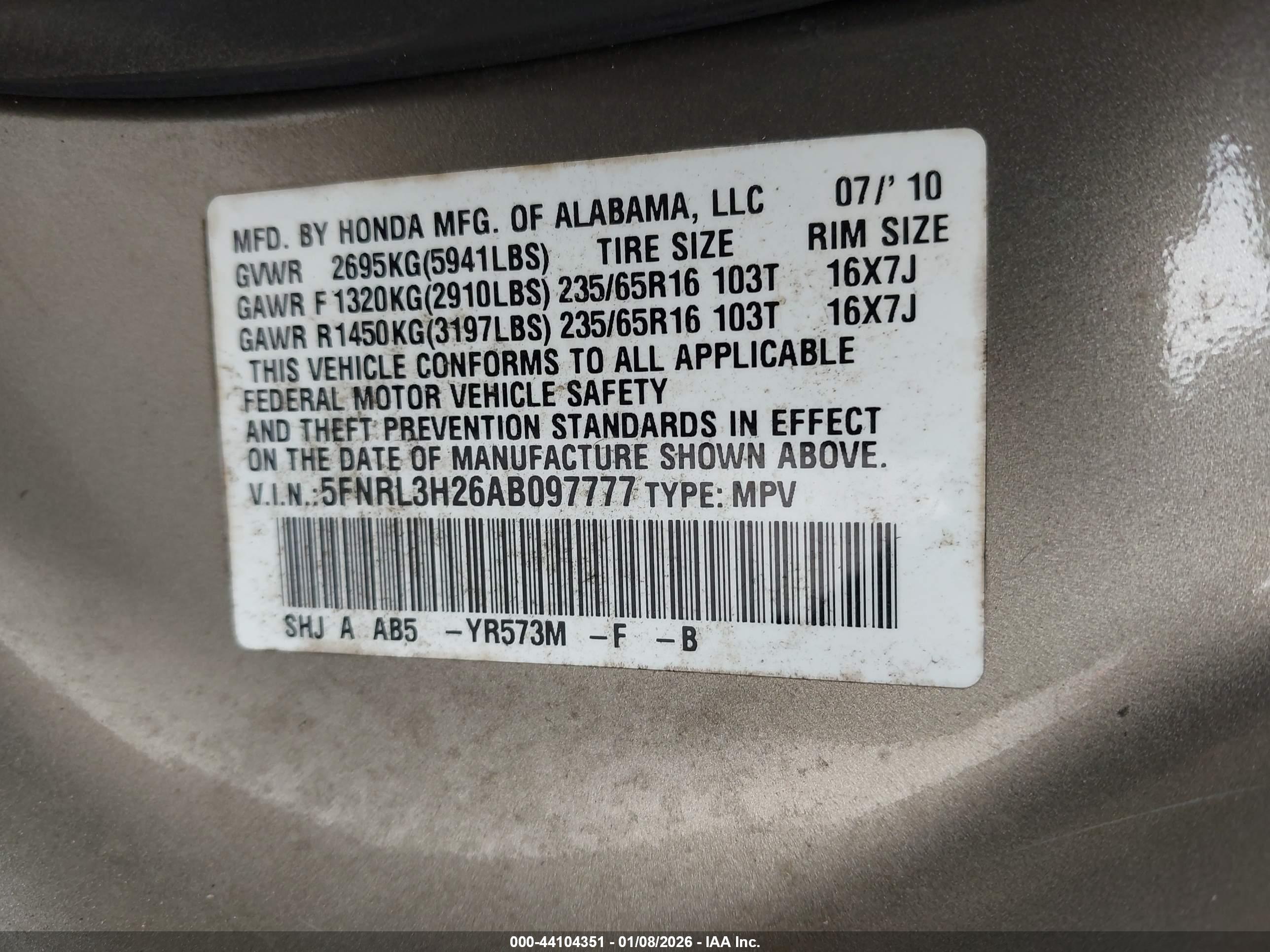 HONDA ODYSSEY image 9