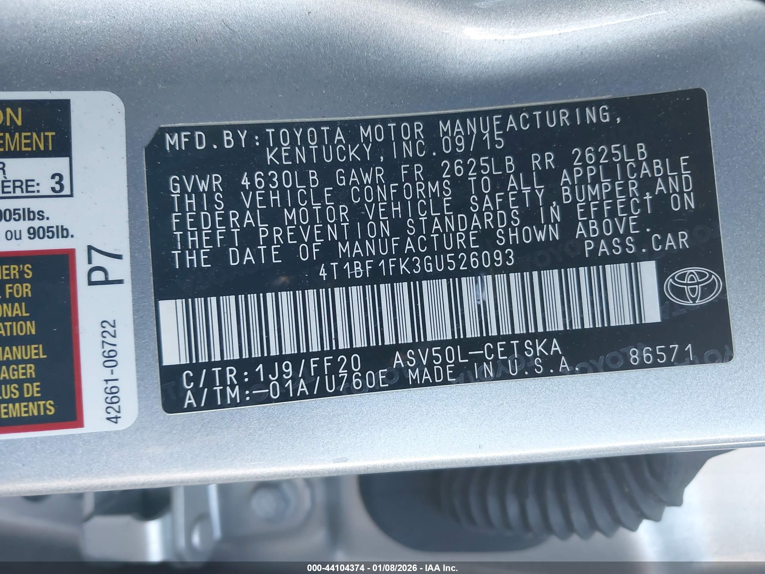 TOYOTA CAMRY image 9