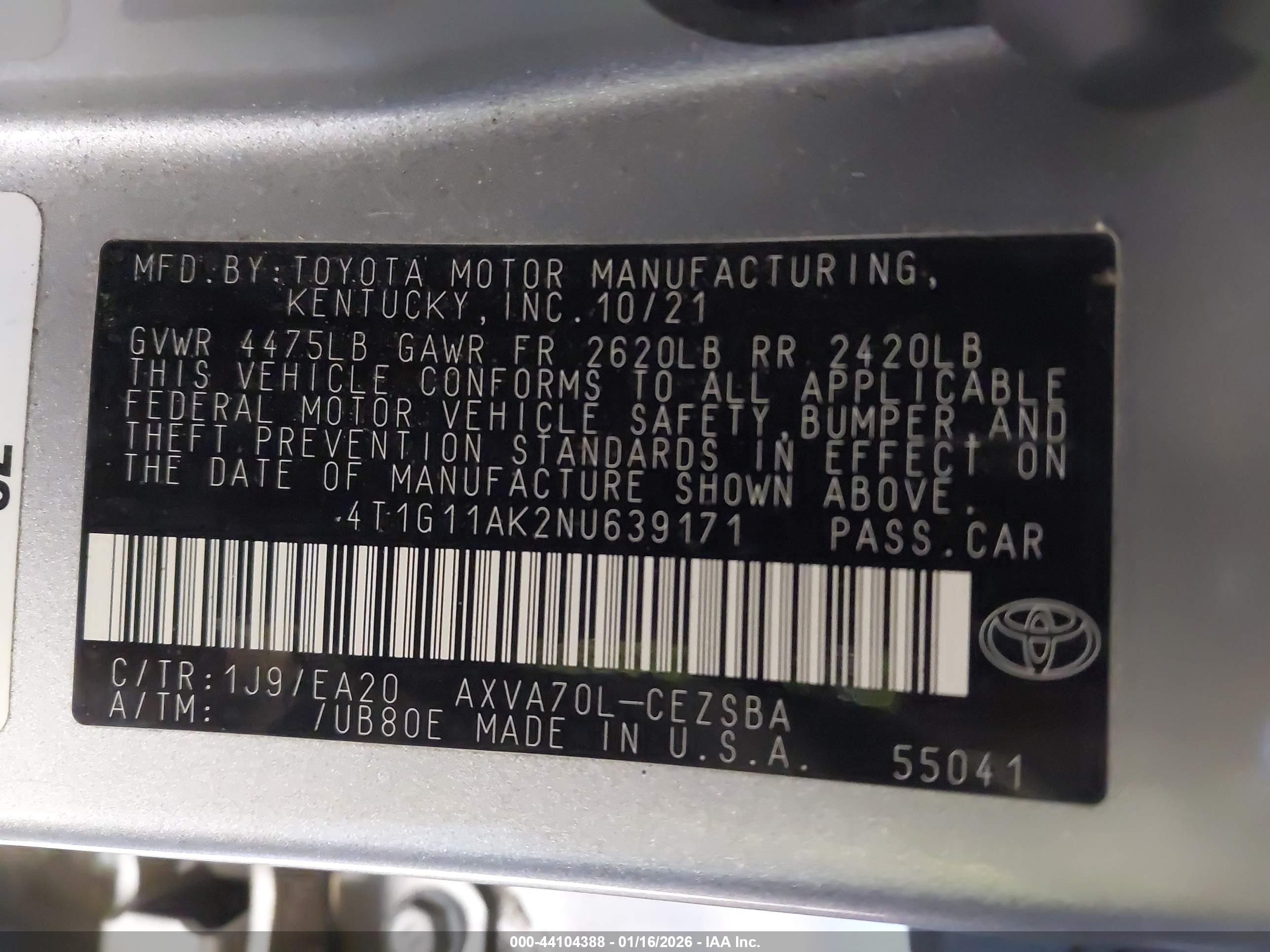 TOYOTA CAMRY image 9