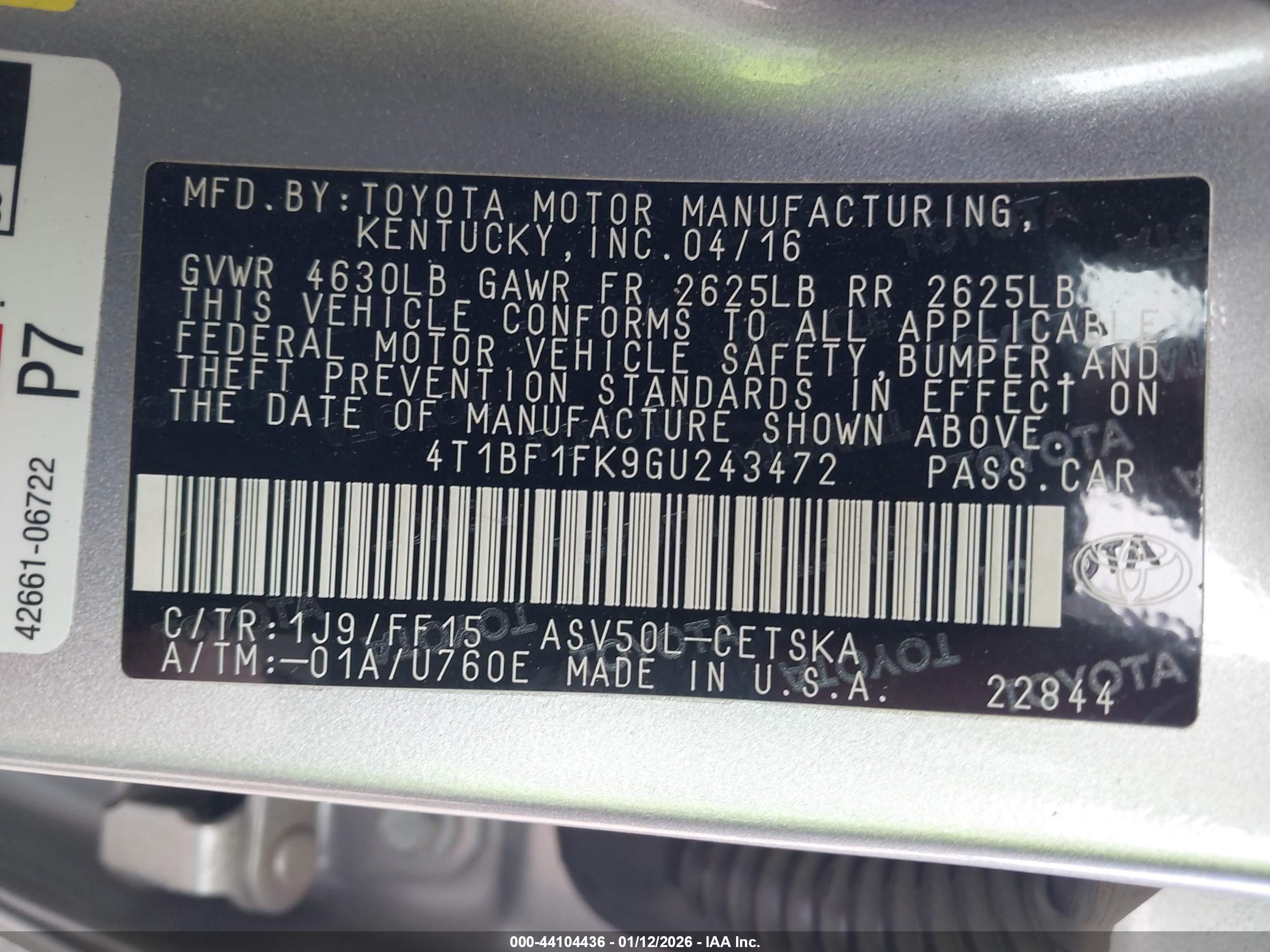 TOYOTA CAMRY image 9