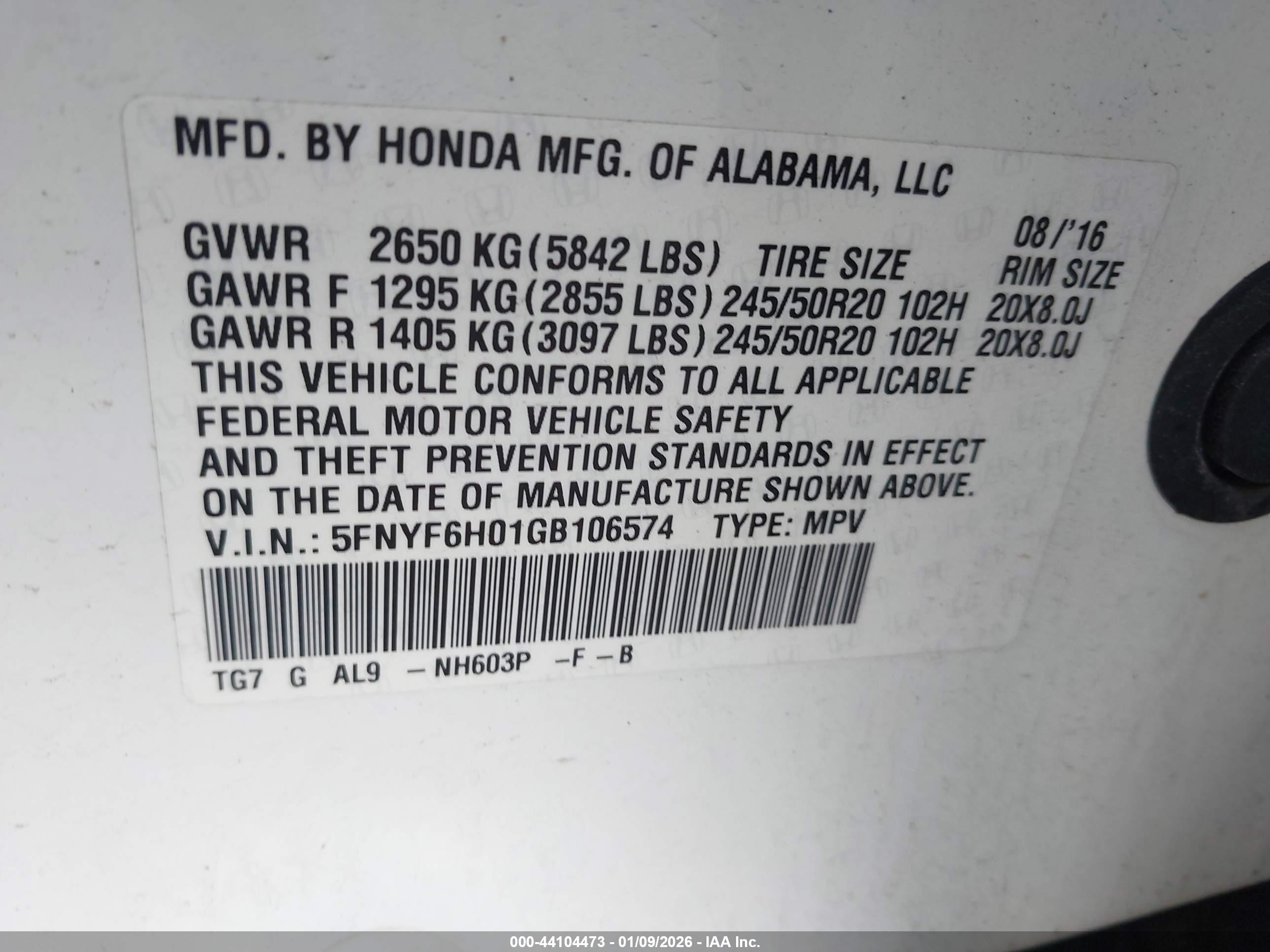HONDA PILOT image 9