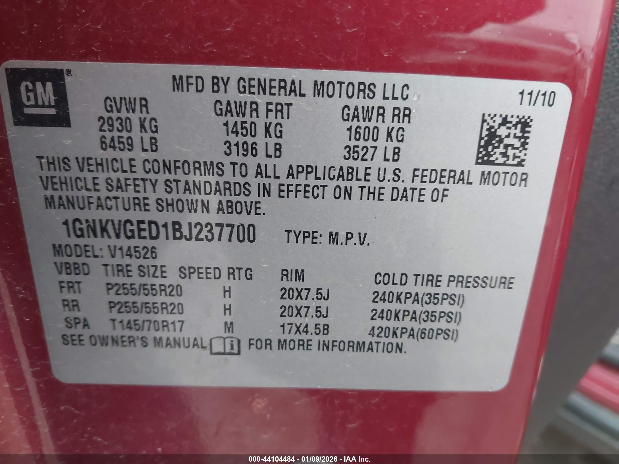CHEVROLET TRAVERSE image 9