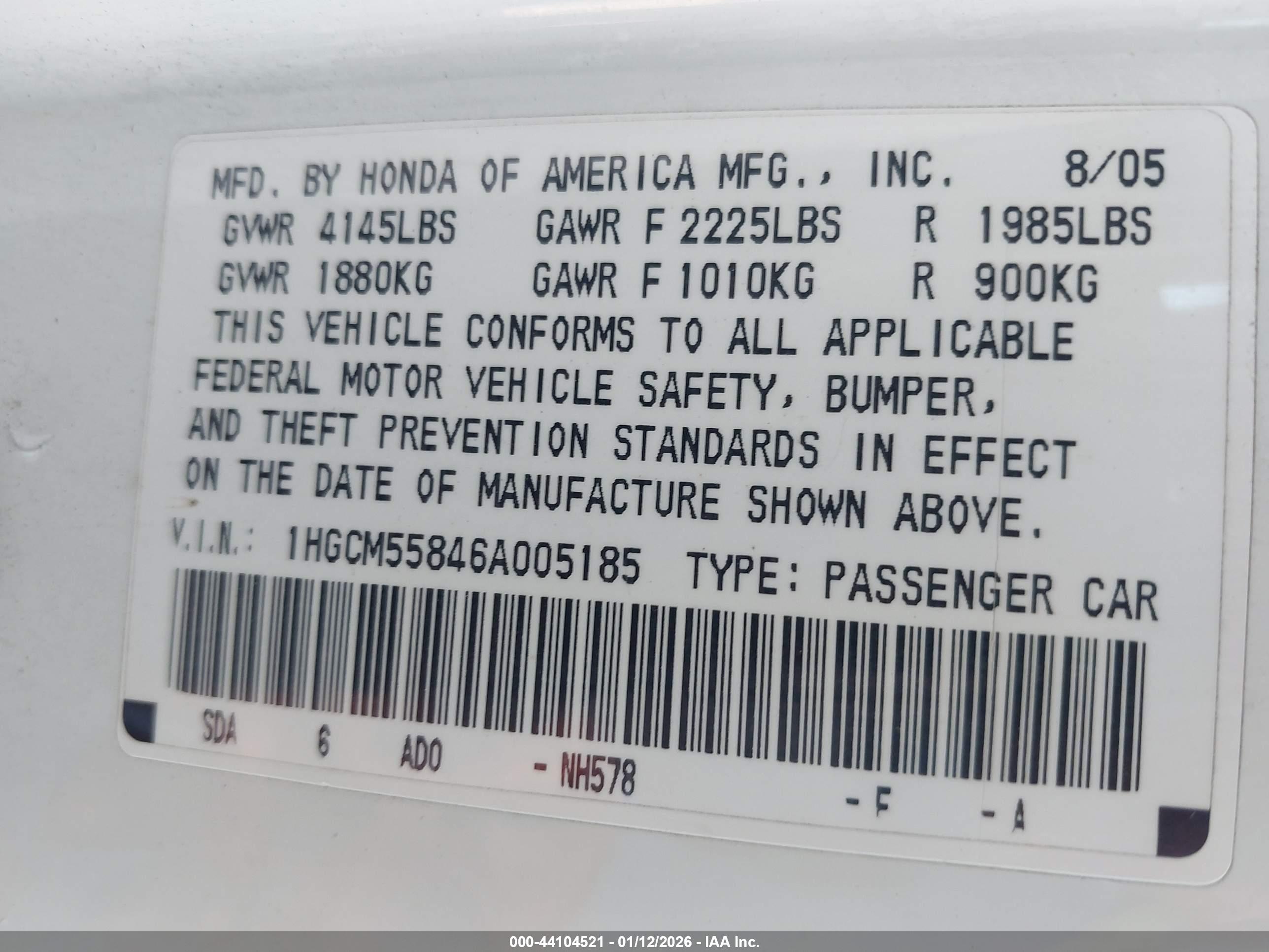 HONDA ACCORD image 9