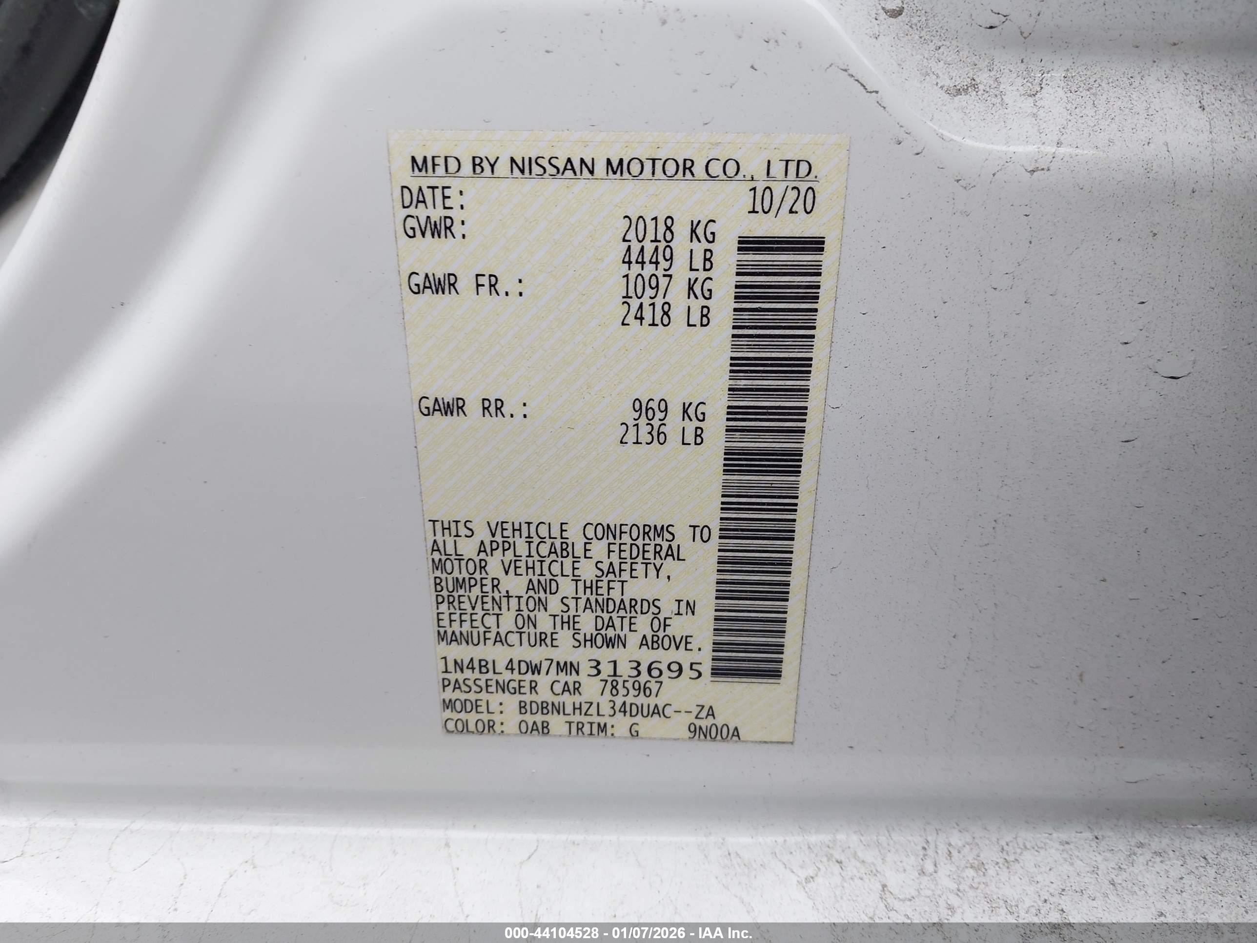 NISSAN ALTIMA image 9