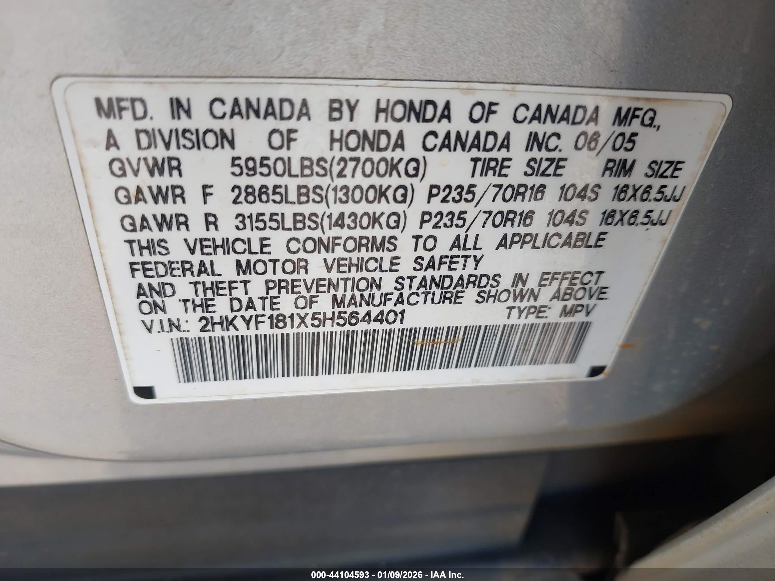 HONDA PILOT image 9