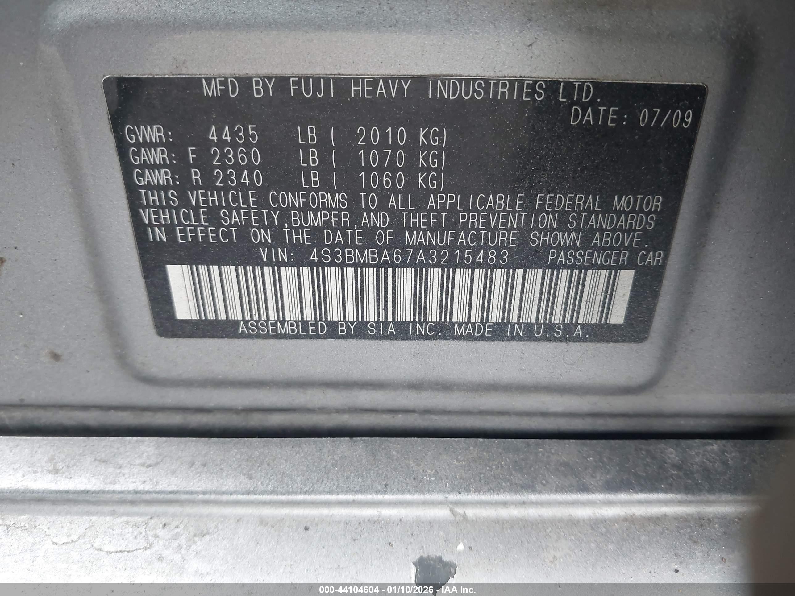 SUBARU LEGACY image 9