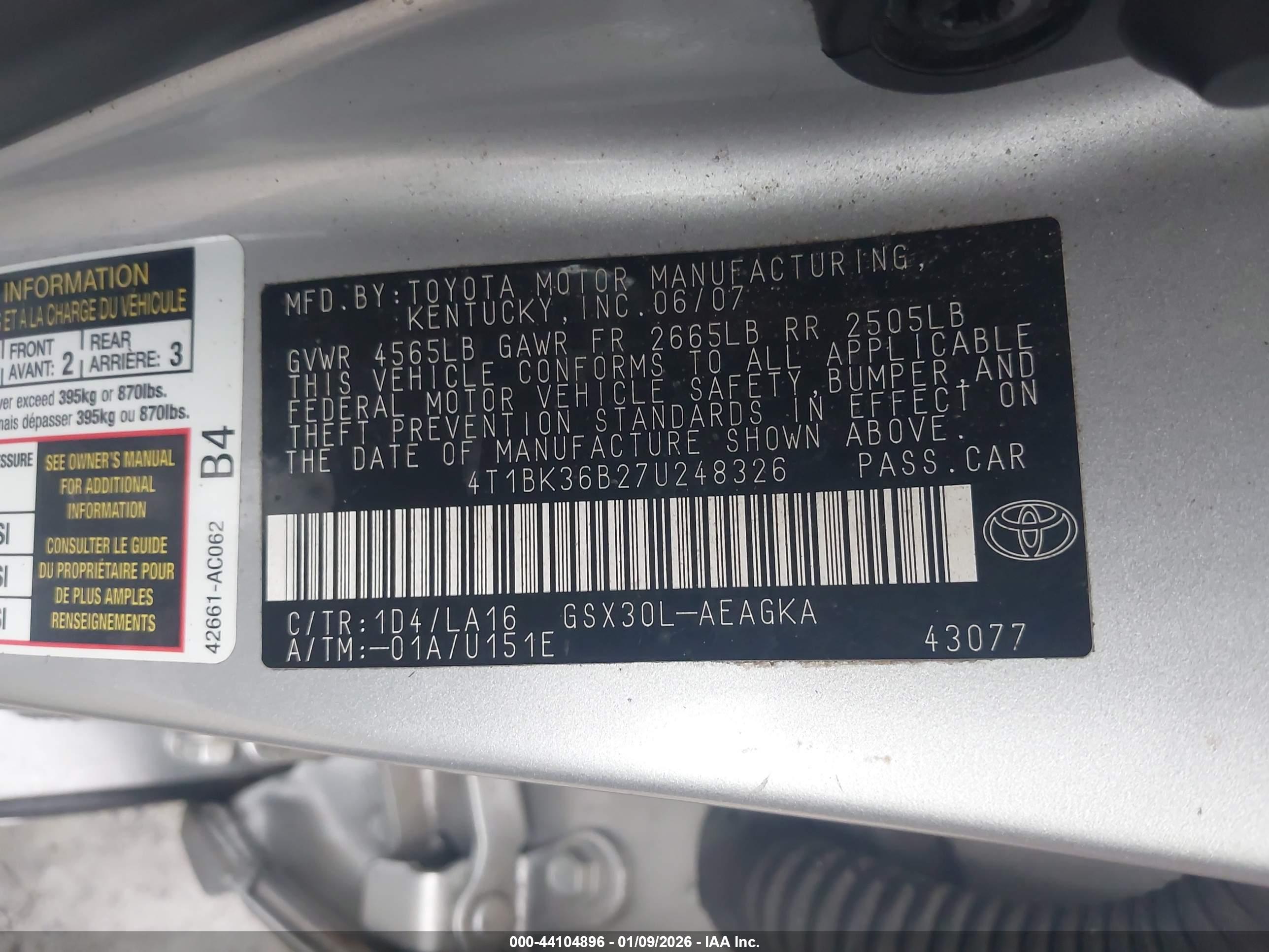 TOYOTA AVALON image 9
